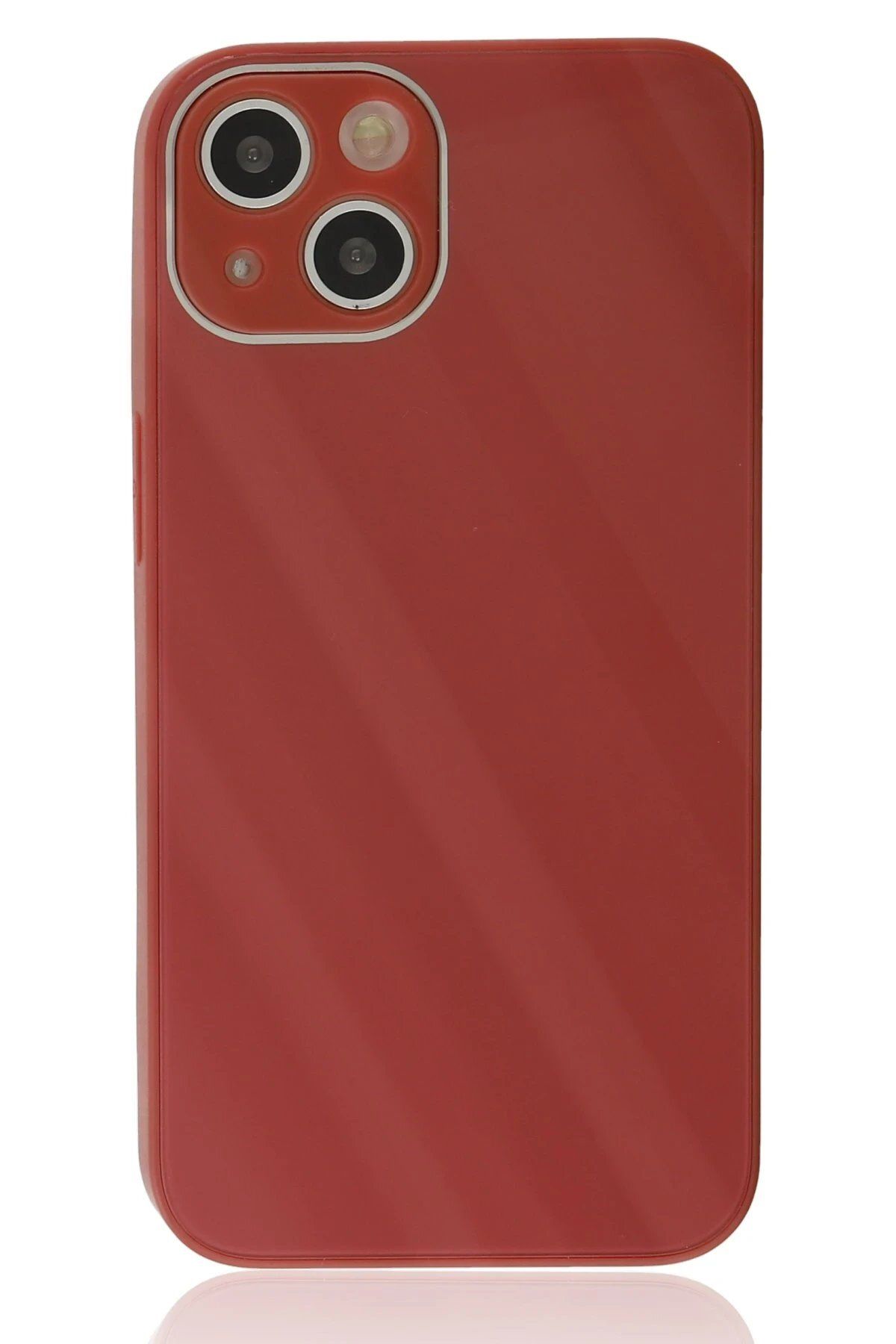 CepteToptan Newface iPhone 14 Plus Kılıf Glass Kapak - Bordo