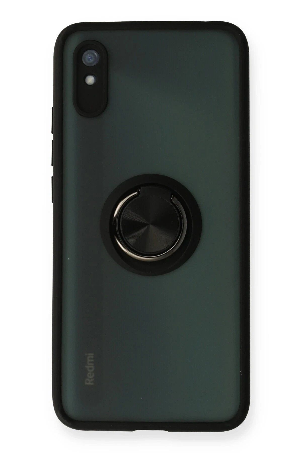CepteToptan Newface Xiaomi Redmi 9A Kılıf Montreal Yüzüklü Silikon Kapak - Siyah