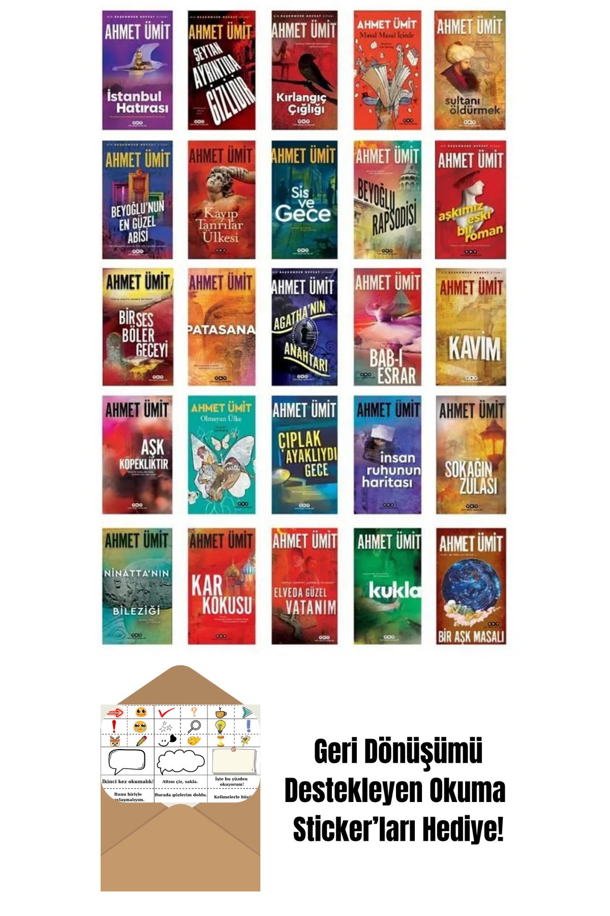 Yapı Kredi Yayınları Ahmet Ümit Roman Seti (25 Kitap) + Okuma Sticker'ları