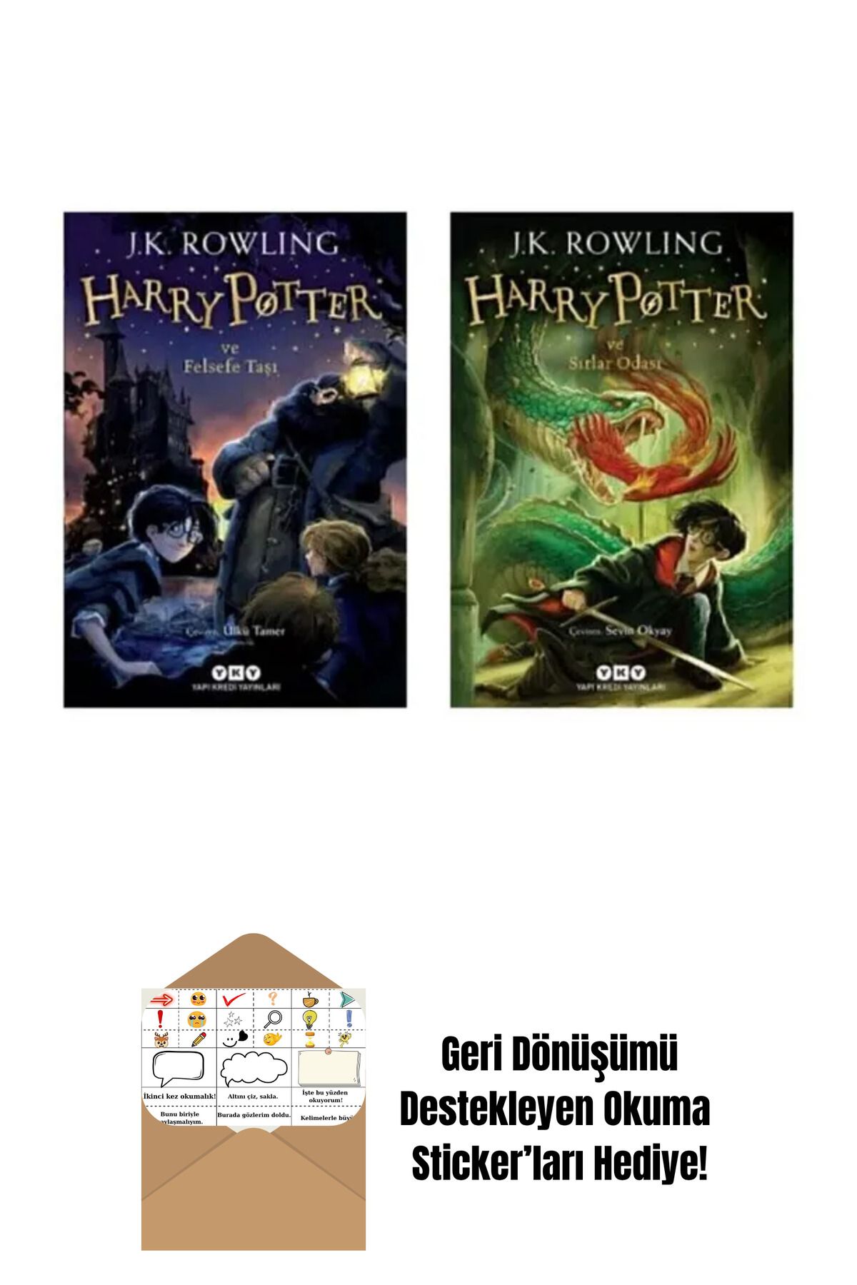 Yapı Kredi Yayınları Harry Potter Serisi 1. Ve 2. Kitaplar + Okuma Sticker'ları