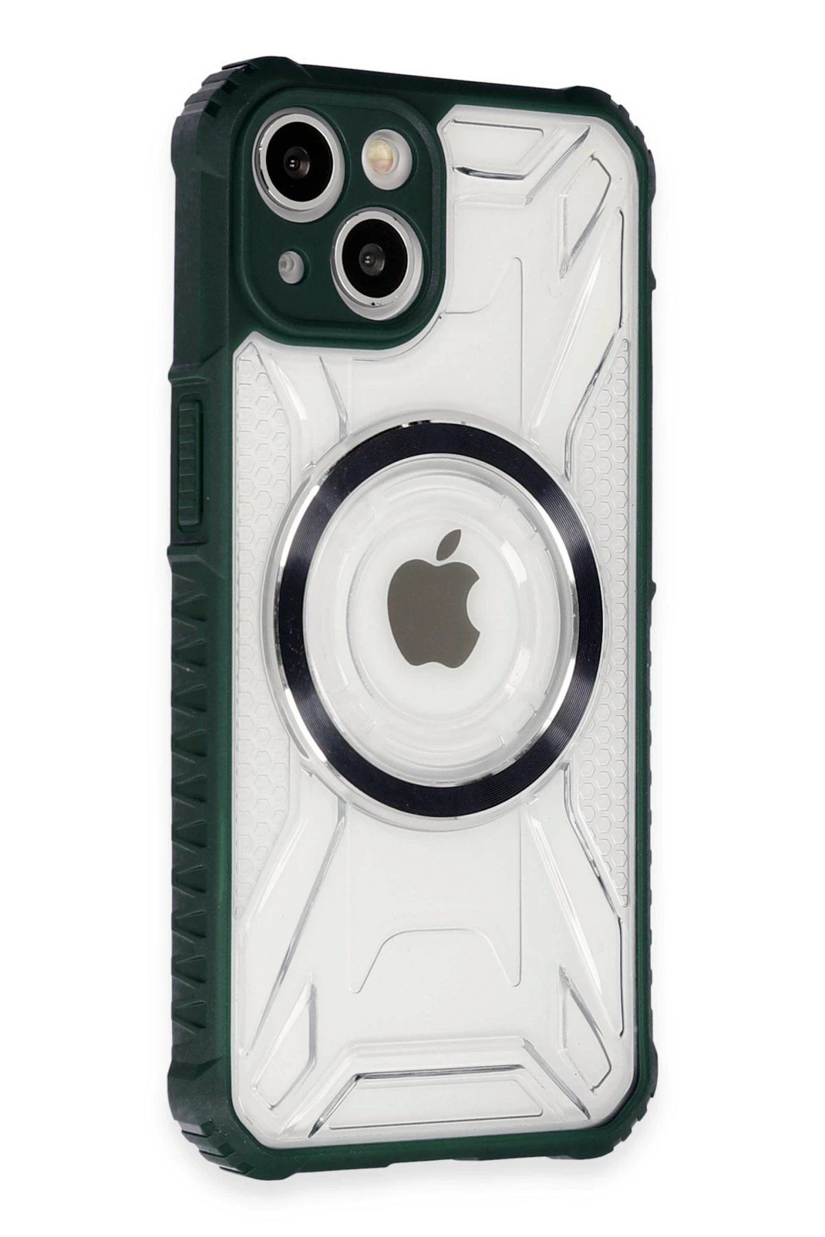 CepteToptan Newface iPhone 14 Kılıf Prag Magneticsafe Kapak - Koyu Yeşil