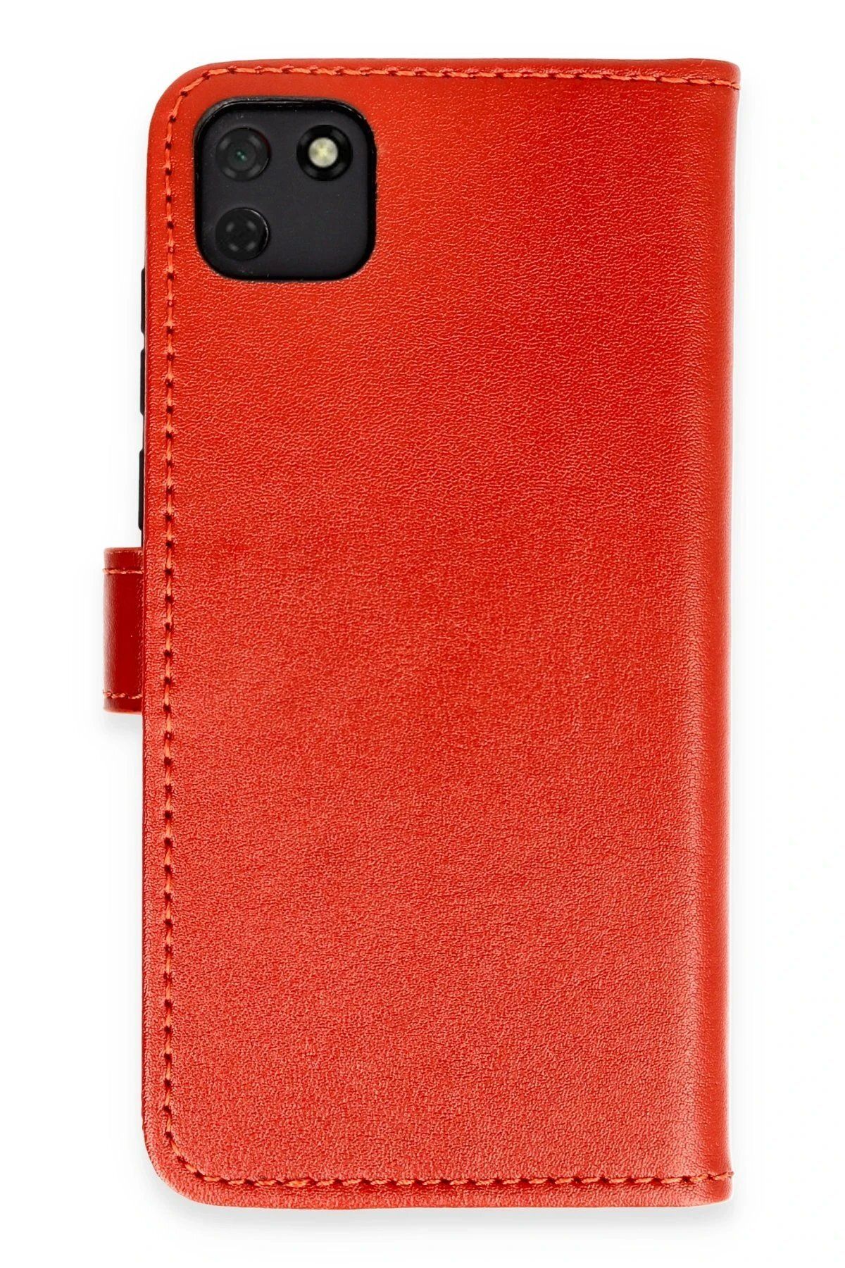 CepteToptan Newface Huawei Y5P Kılıf Trend S Plus Kapaklı Kılıf - Kırmızı