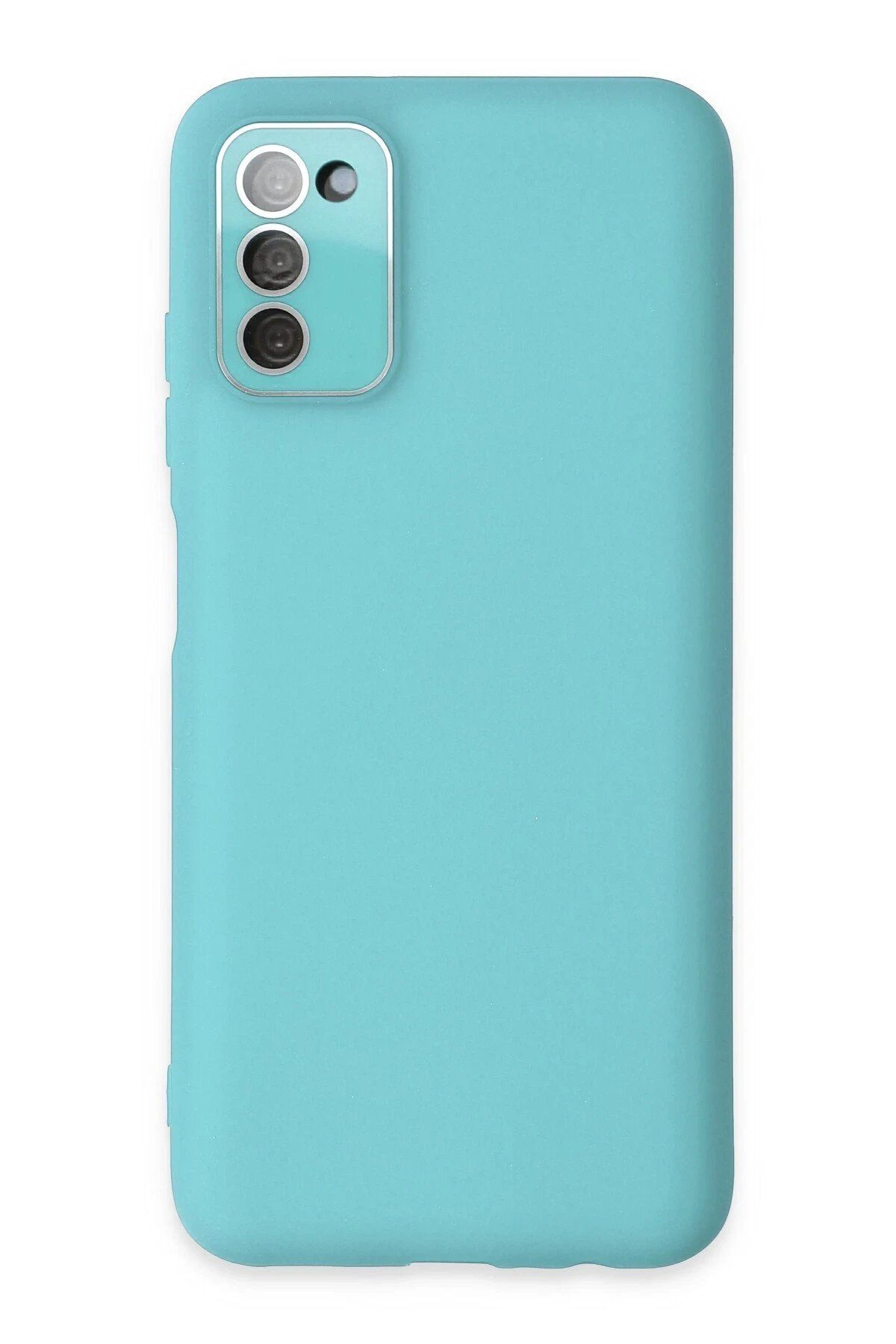 CepteToptan Newface Samsung Galaxy A03S Kılıf Lansman Glass Kapak - Turkuaz