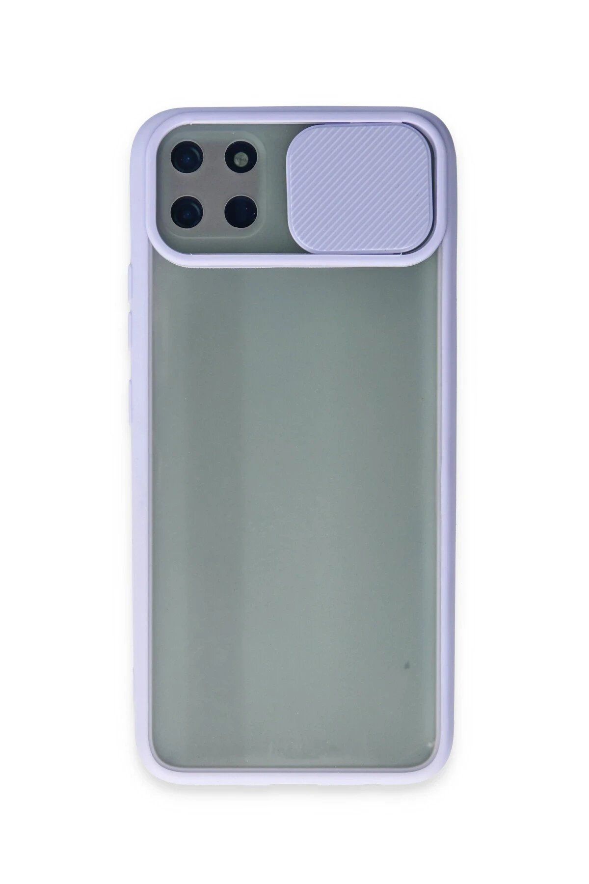 CepteToptan Newface Realme C11 Kılıf Palm Buzlu Kamera Sürgülü Silikon - Lila