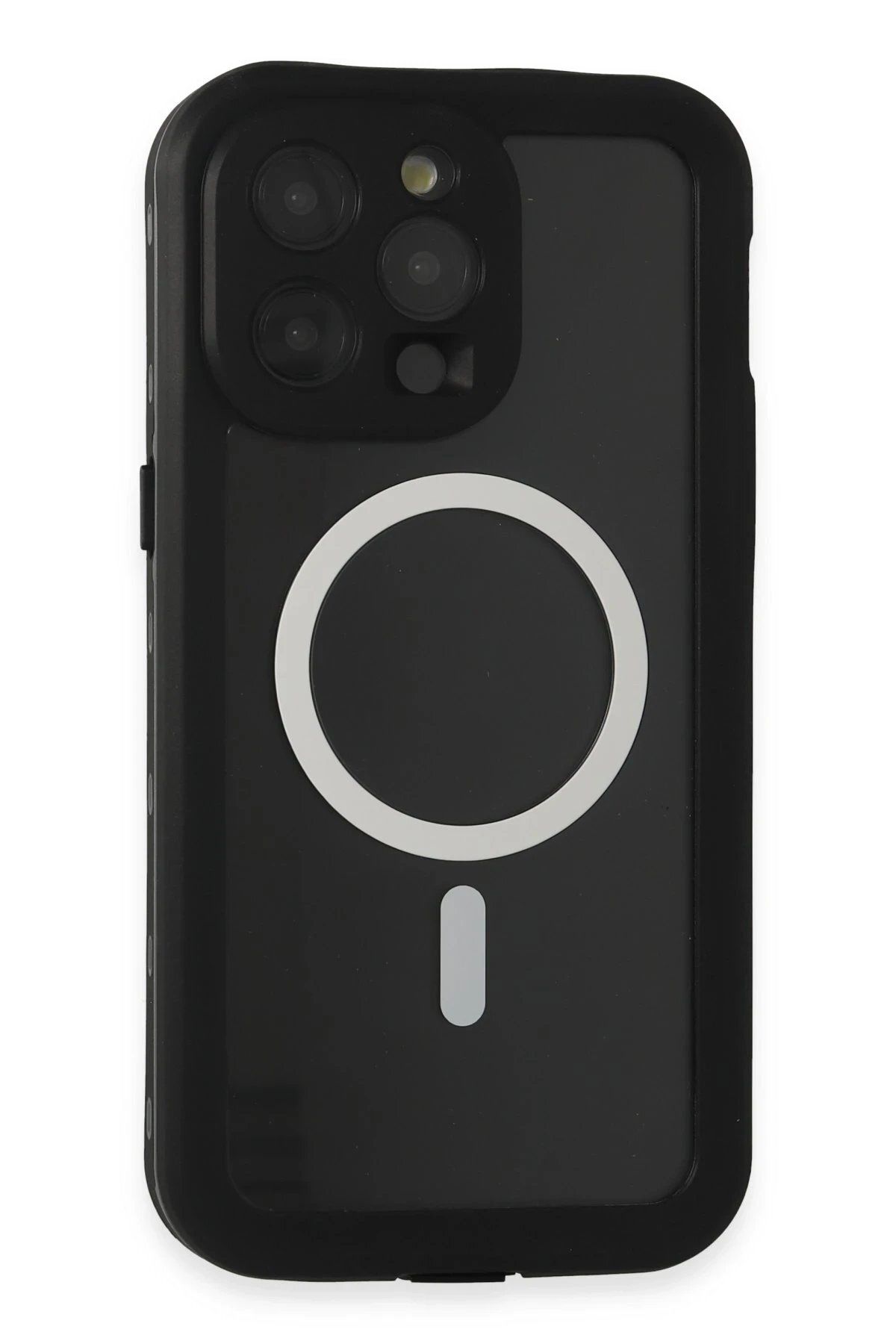 CepteToptan Newface iPhone 15 Pro Kılıf Red Pepper Magneticsafe Su Geçirmez Kılıf - Siyah-Gri