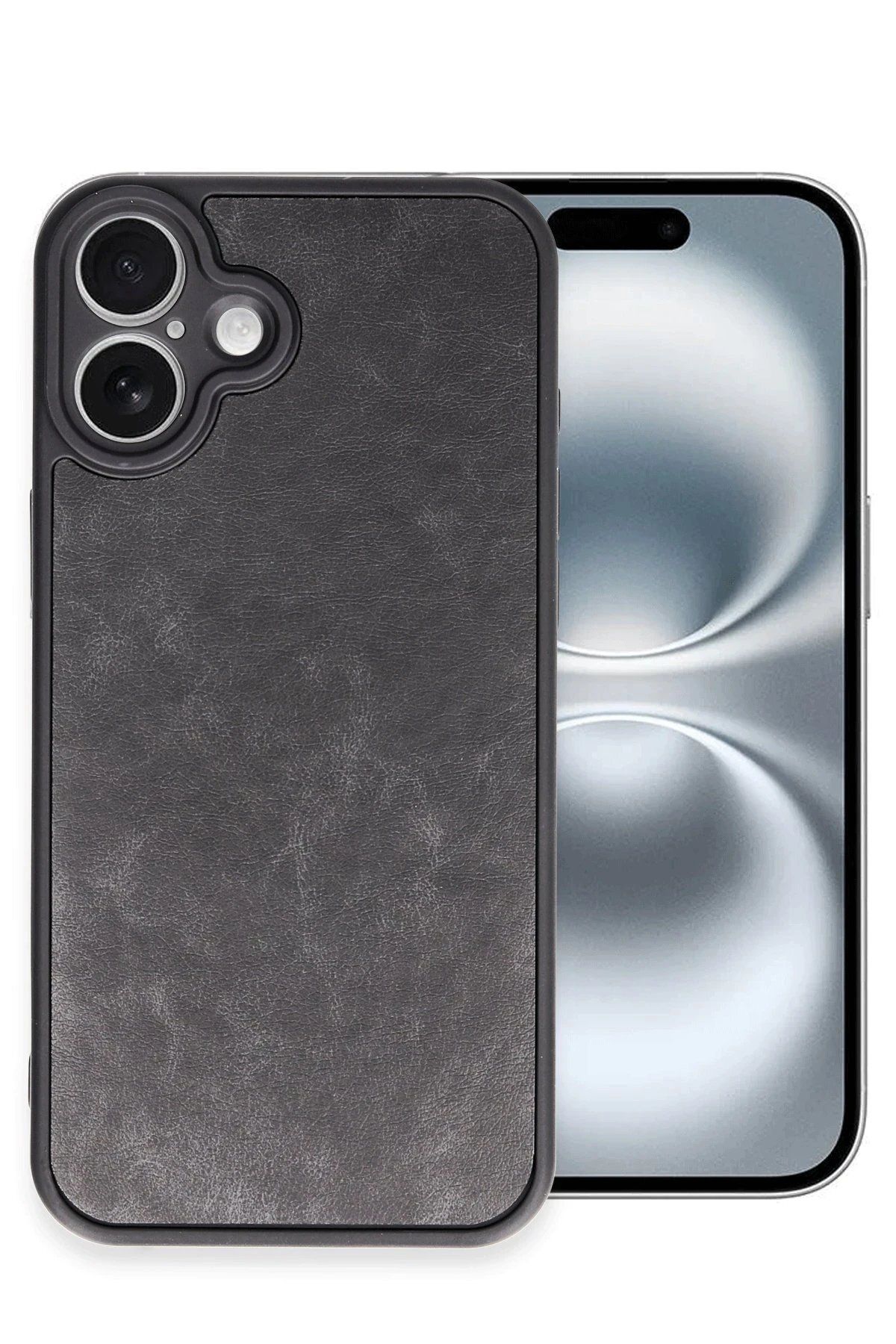 CepteToptan Newface iPhone 16 Plus Kılıf Aras Deri Kapak - Siyah