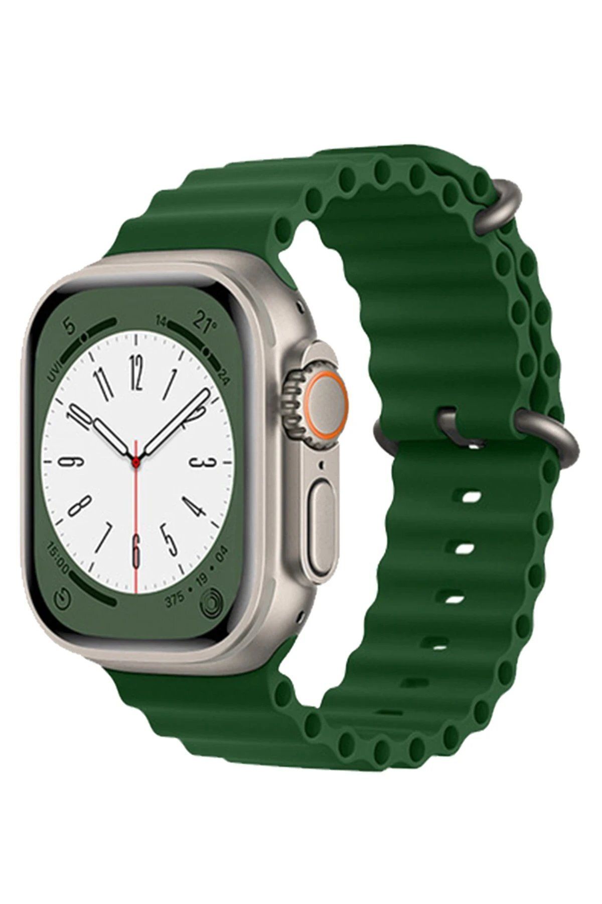 CepteToptan Watch 42mm Ocean Kordon - Koyu Yeşil