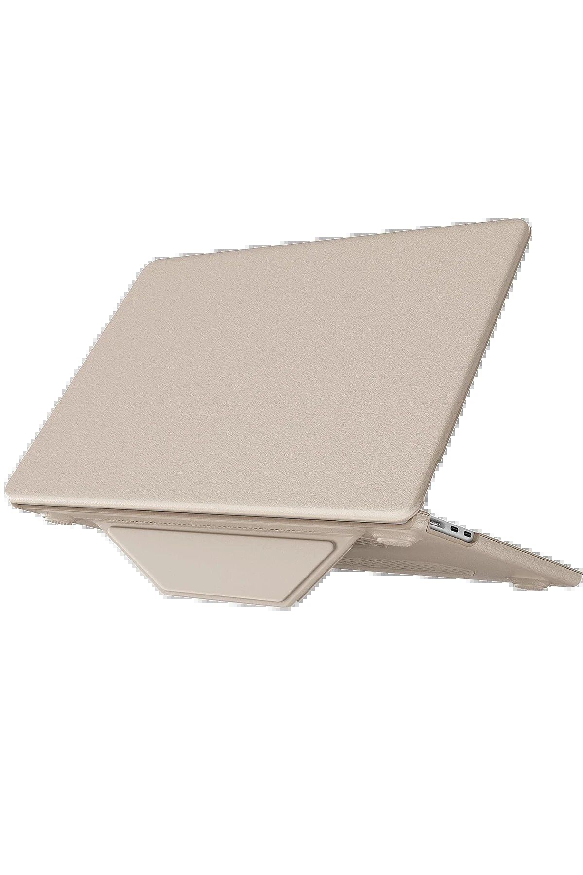 CepteToptan Newface Macbook Air 15 2024 Macbook Deri Kapak - Gold