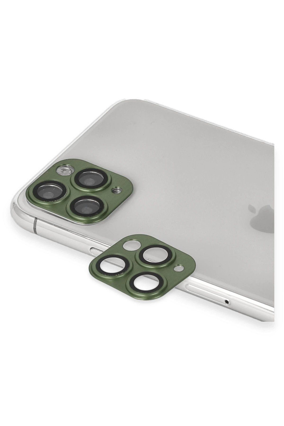 CepteToptan Newface iPhone 11 Pro Max Pers Alüminyum Kamera Lens - Yeşil