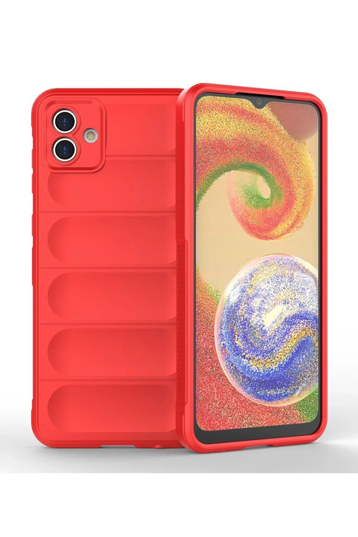 CepteToptan Newface Samsung Galaxy A04 Kılıf Optimum Silikon - Kırmızı