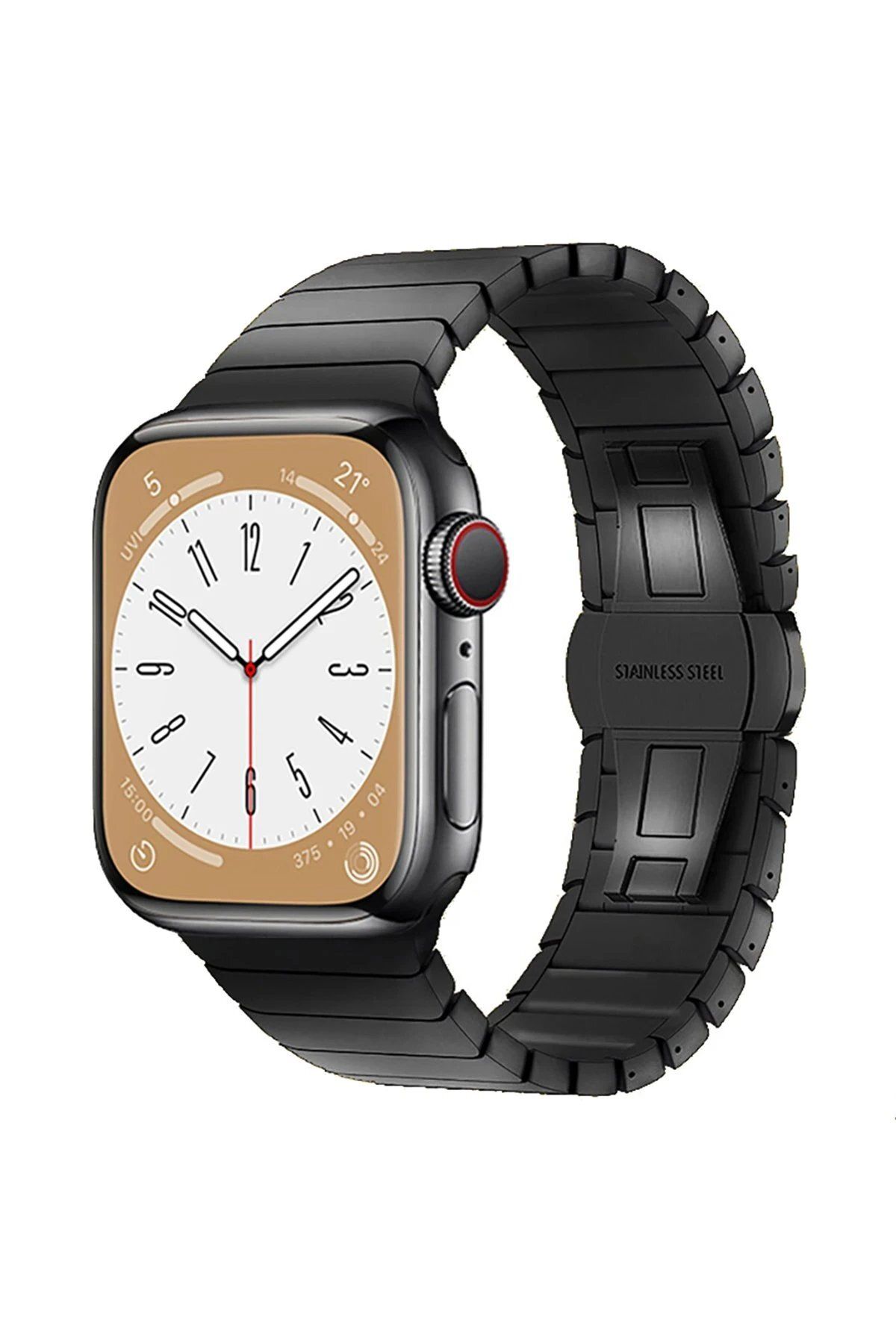 CepteToptan Newface Apple Watch 38mm KR413 Fine Steel Kordon - Siyah