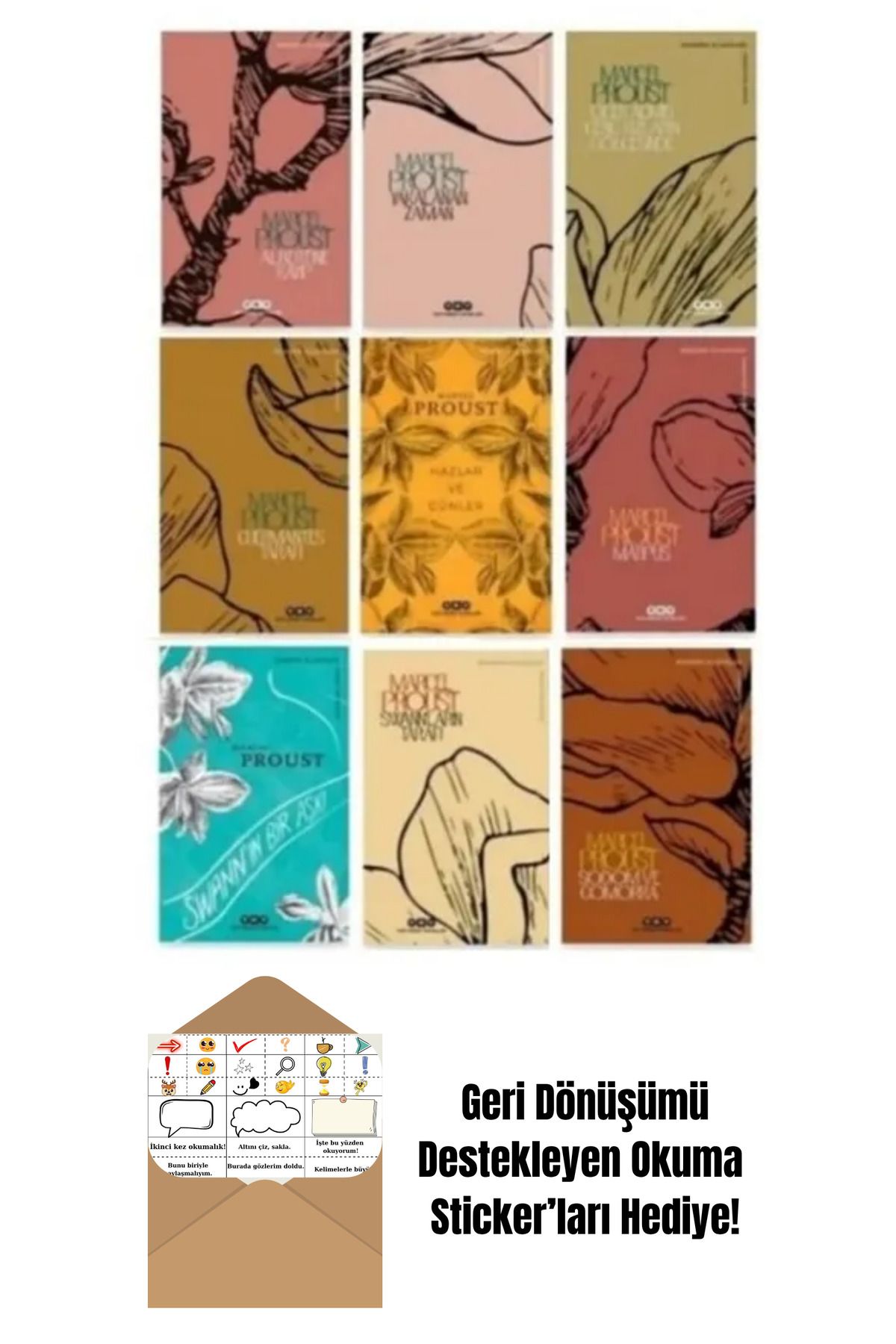 Yapı Kredi Yayınları Marcel Proust Set 9 Kitap + Okuma Sticker'ları