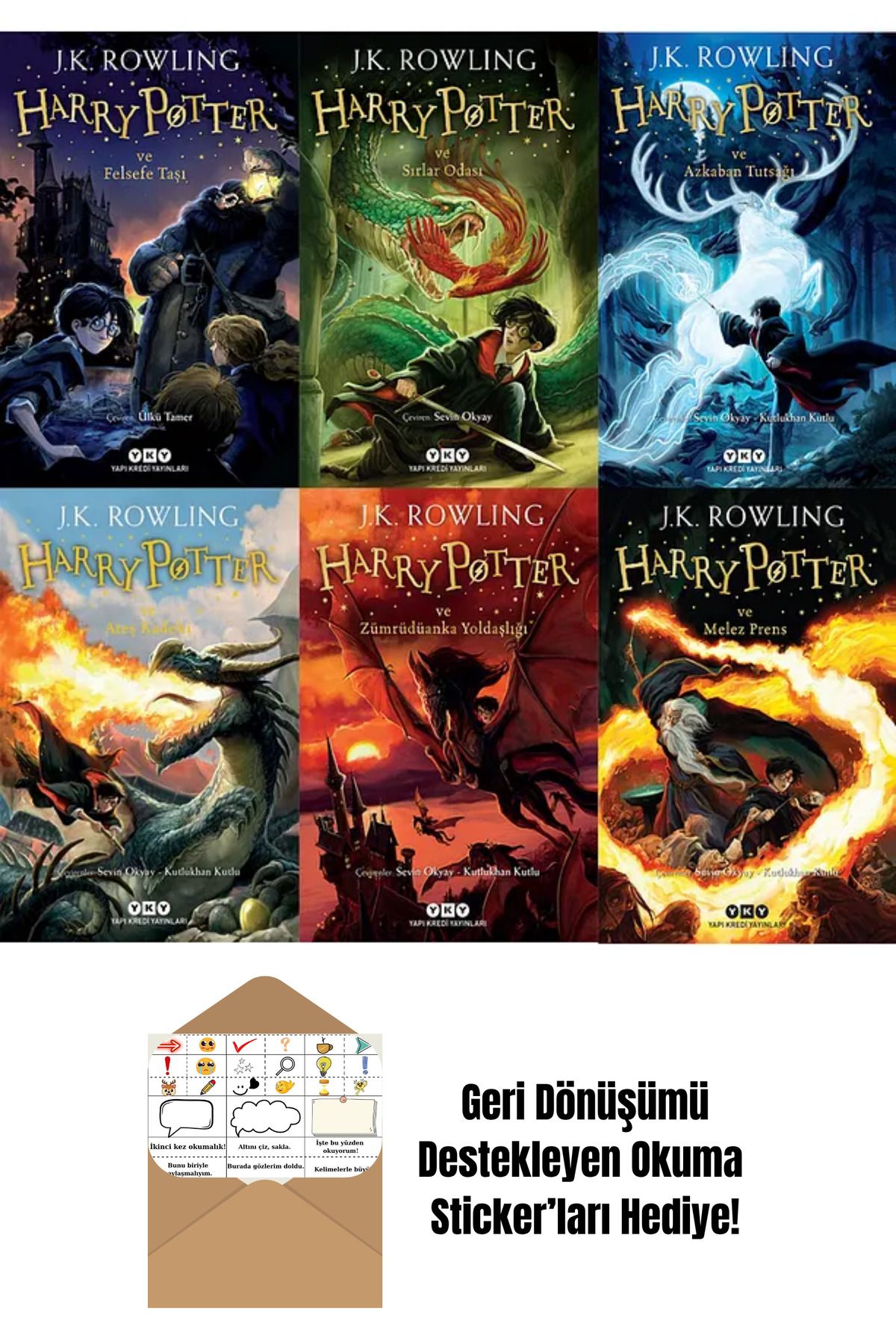 Yapı Kredi Yayınları Harry Potter 2 3 4 5 6 7 + Okuma Sticker'ları
