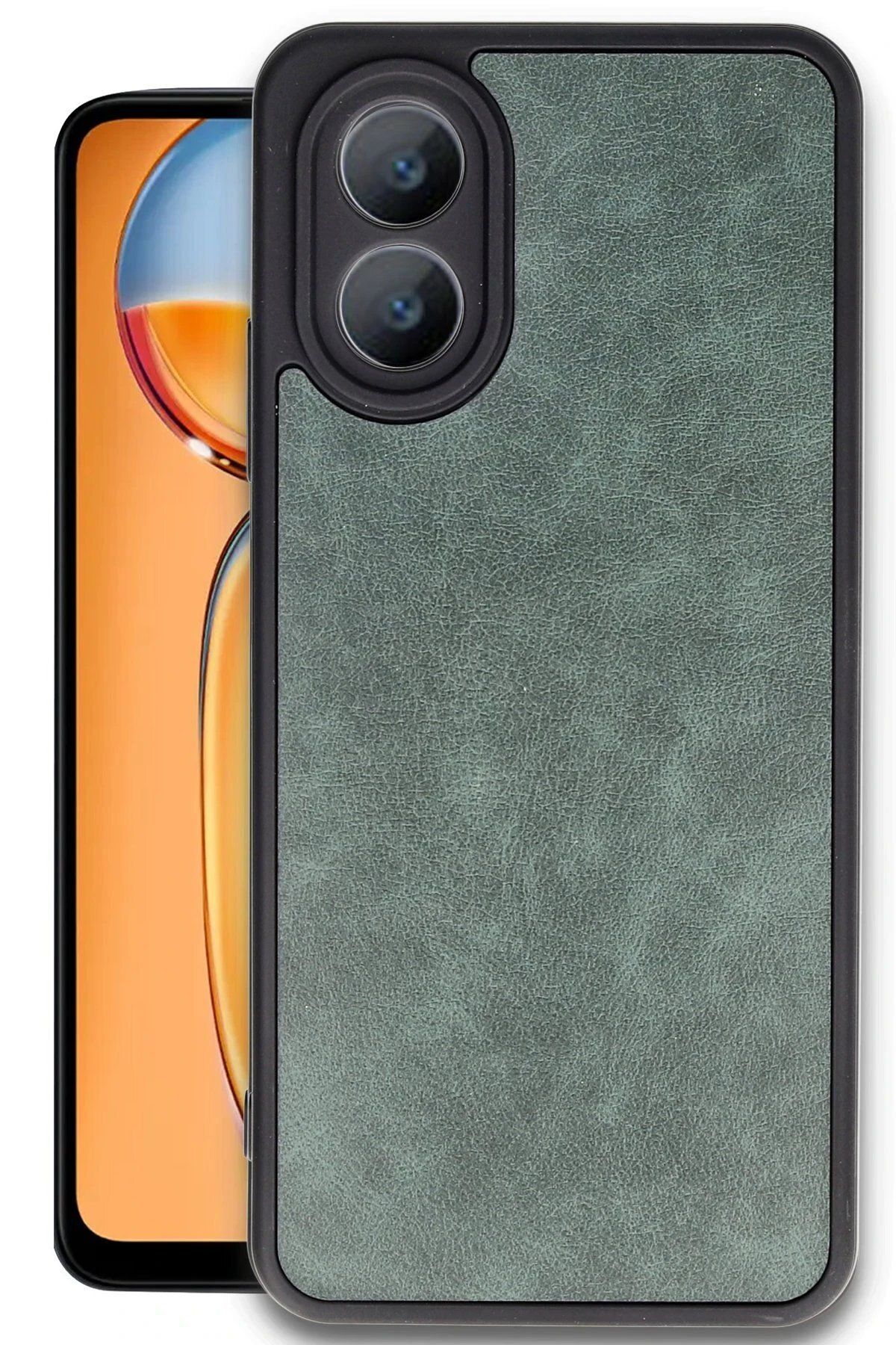CepteToptan Newface Oppo A38 Kılıf Aras Deri Kapak - Koyu Yeşil