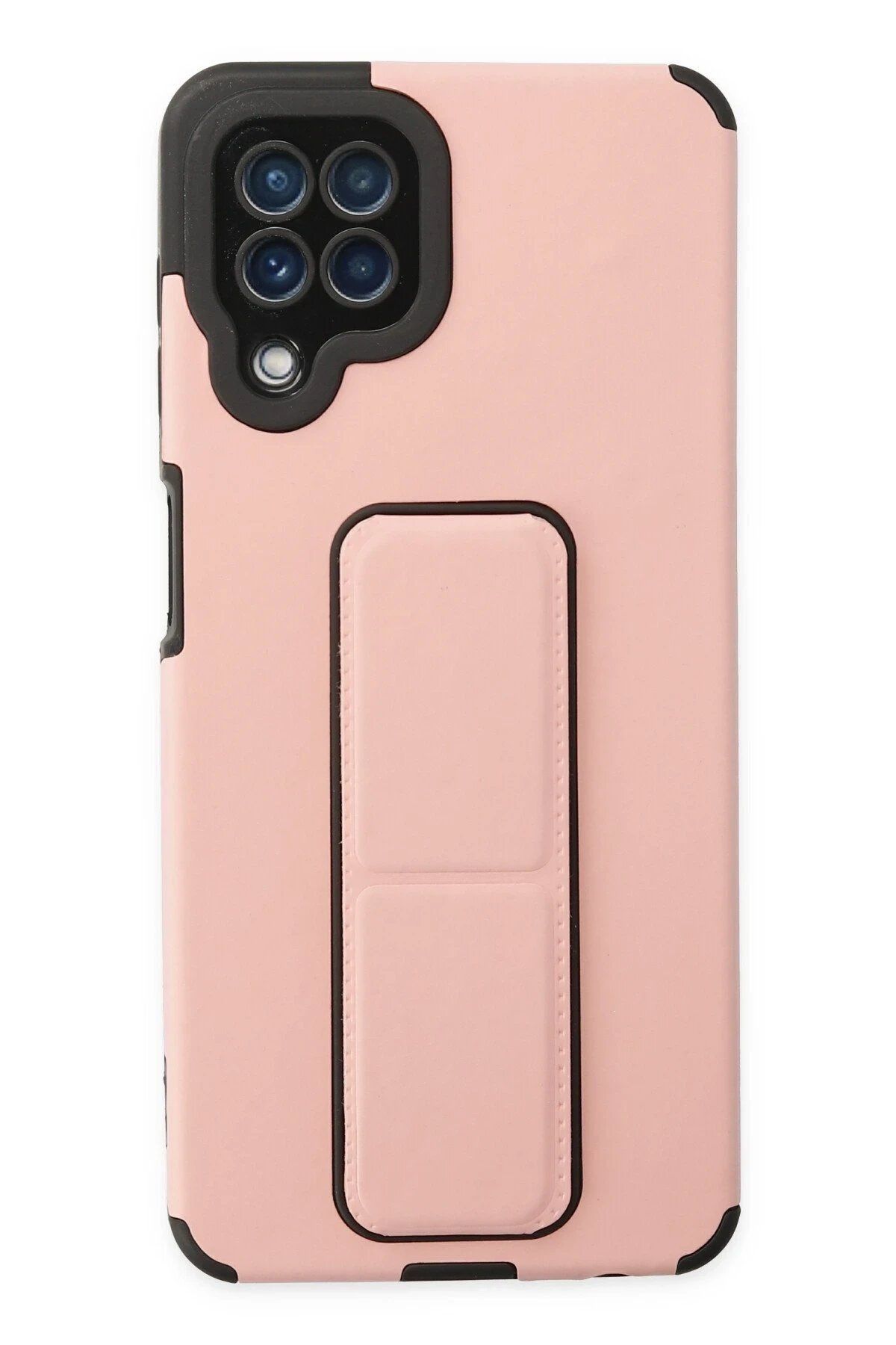 CepteToptan Newface Samsung Galaxy A22 Kılıf Mega Standlı Silikon - Pudra