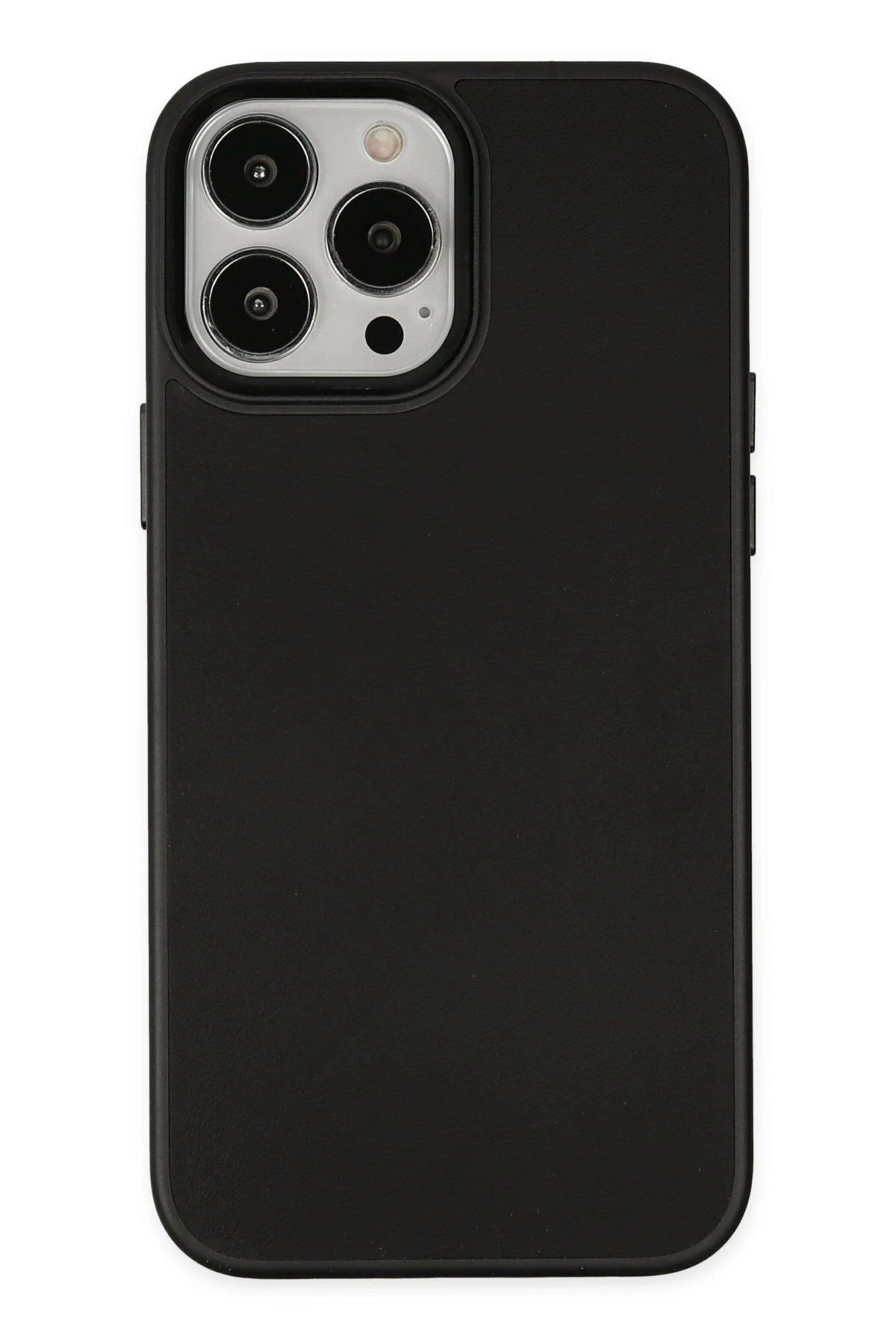 CepteToptan Newface iPhone 13 Pro Kılıf Asya Deri Silikon - Siyah