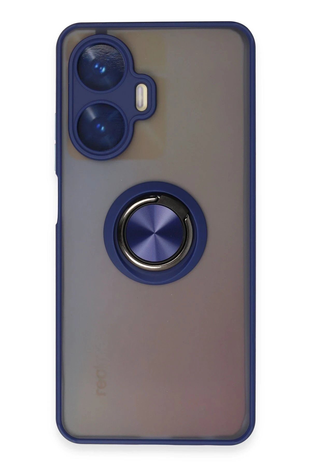 ENEFENDİ Newface Realme C55 Kılıf Montreal Yüzüklü Silikon Kapak - Lacivert