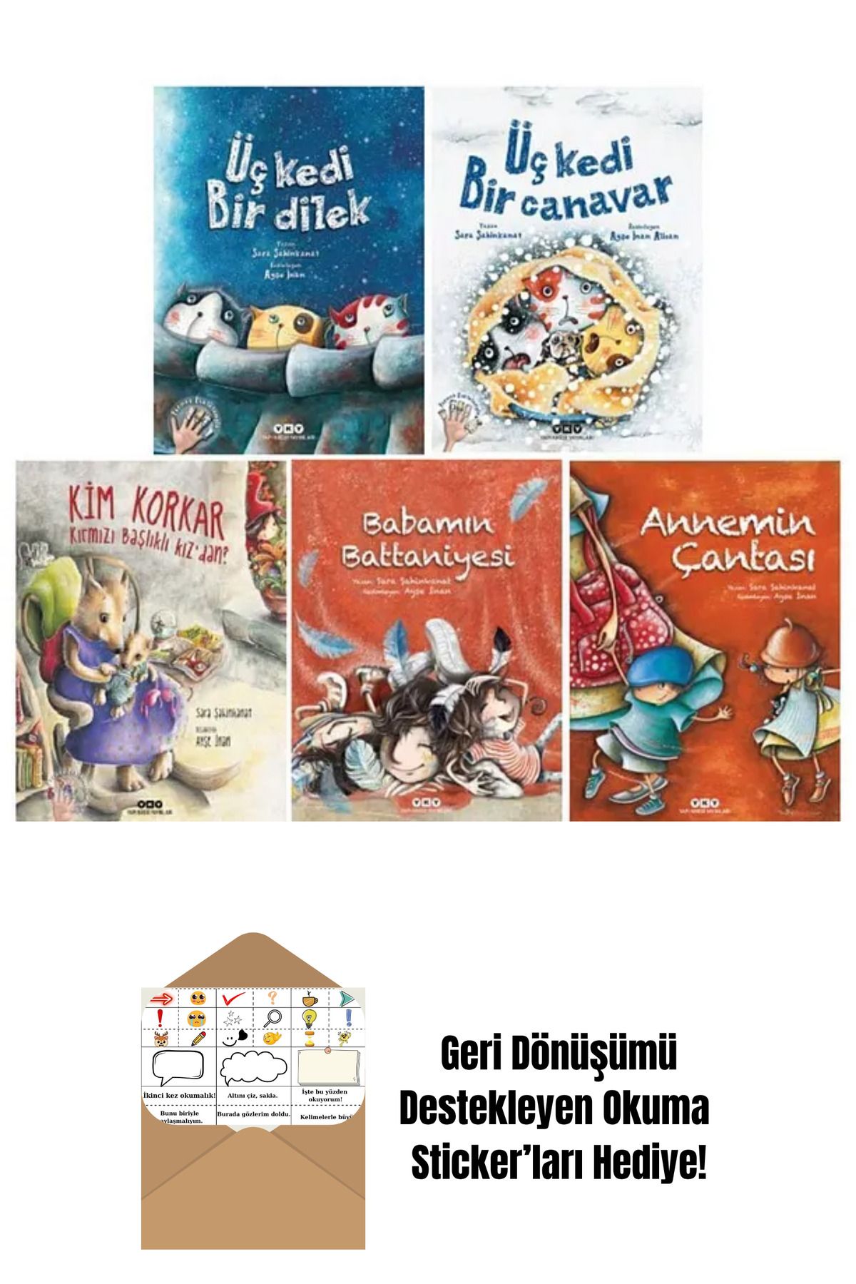 Yapı Kredi Yayınları Sara Şahinkanat 5 Kitap Set + Okuma Sticker'ları