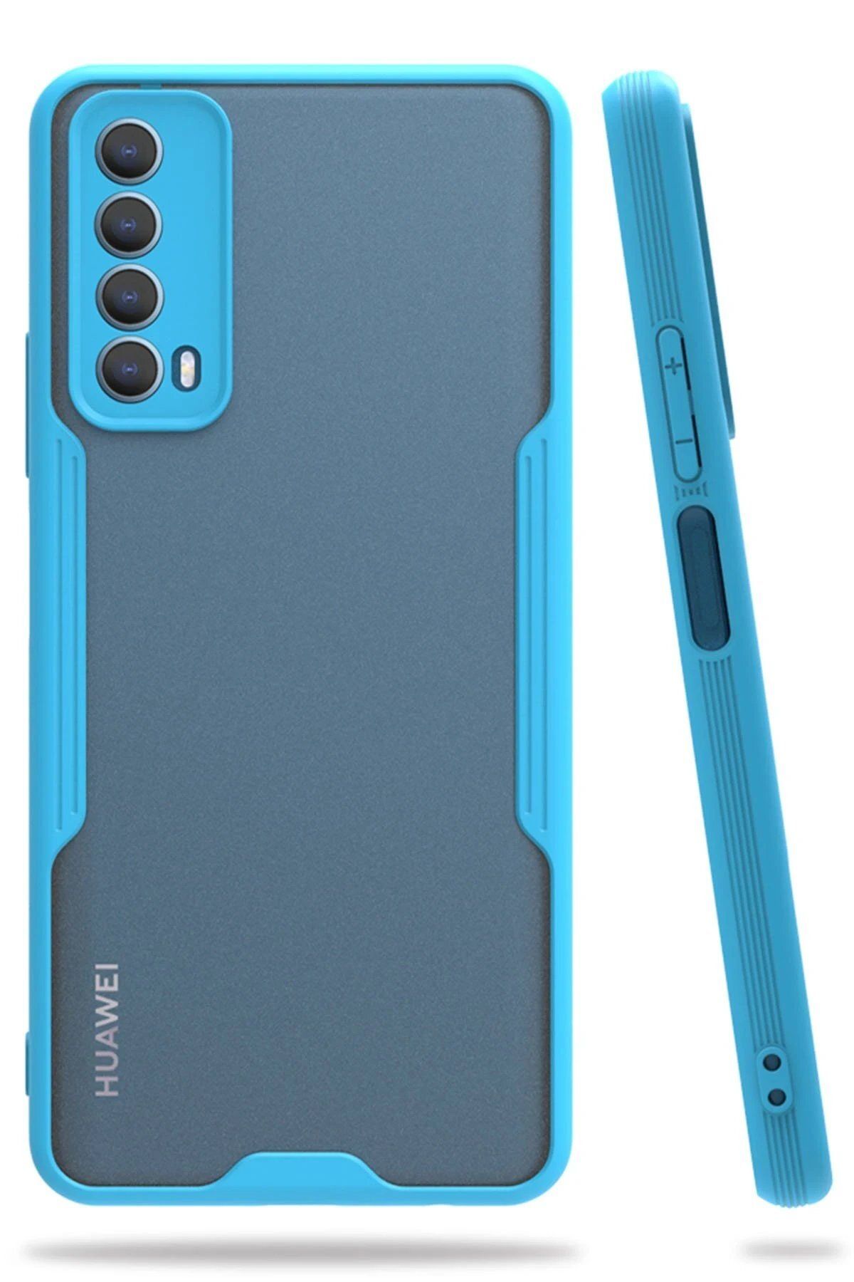 Toptan Bulurum Newface Huawei P Smart 2021 Kılıf Platin Silikon - Mavi