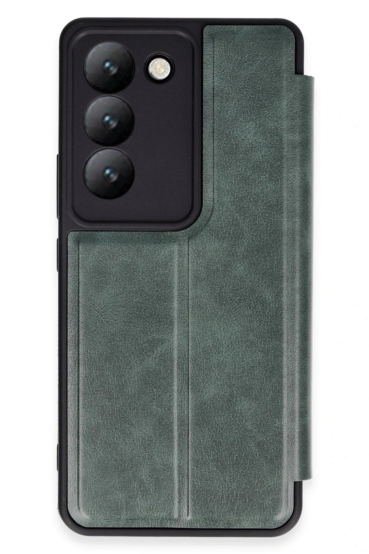 CepteToptan Newface Vivo V30 Lite 4G Kılıf Flip Cover - Koyu Yeşil