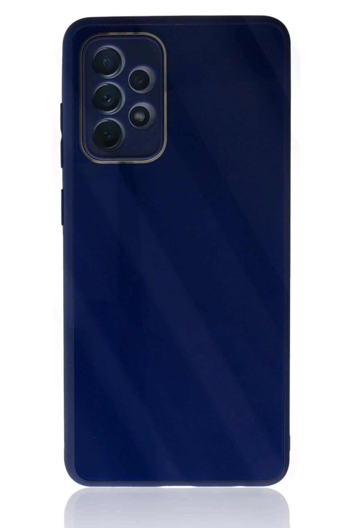 CepteToptan Newface Samsung Galaxy A53 5G Kılıf Glass Kapak - Lacivert