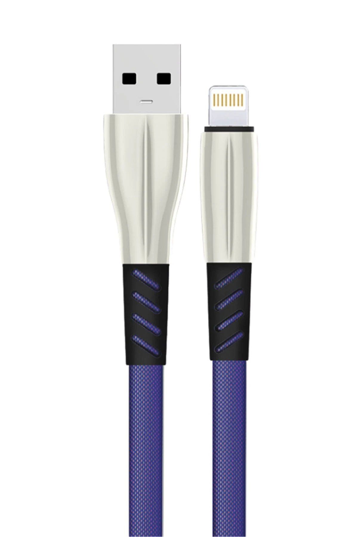 CepteToptan Konfulon S89 Metal Uçlu Lightning Kablo iphone Uyumlu 1M 2.4A - Mavi