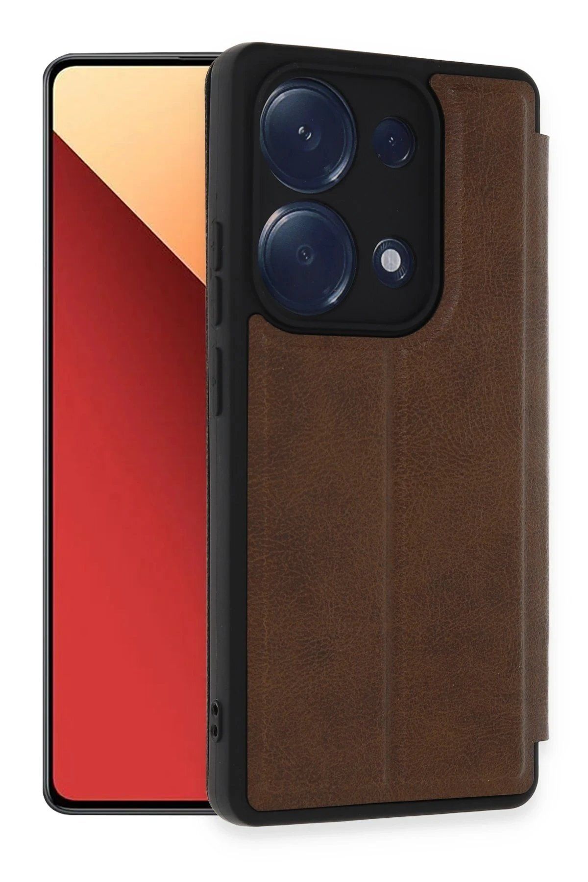 CepteToptan Newface Xiaomi Redmi Note 13 Pro 4G Kılıf Flip Cover - Taba