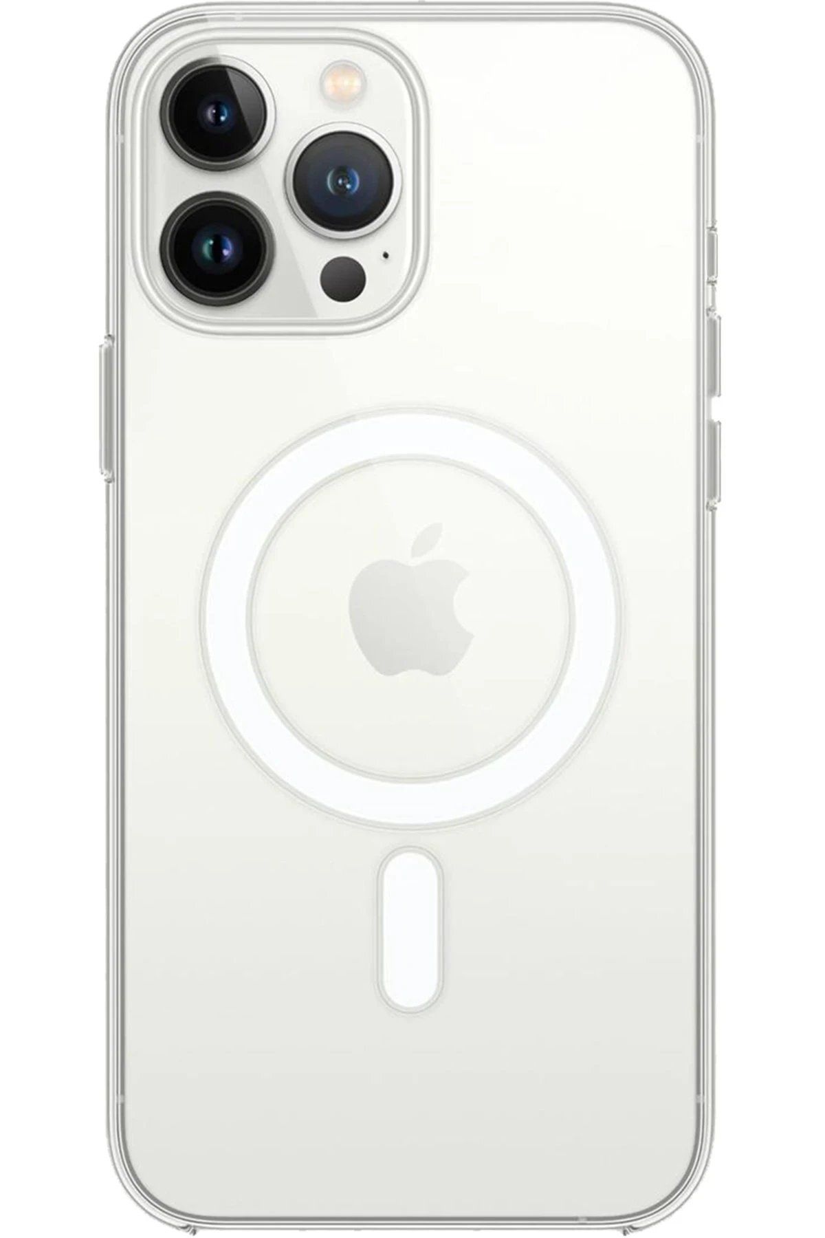 CepteToptan Newface iPhone 15 Pro Max Kılıf Magneticsafe Şeffaf Silikon - Şeffaf