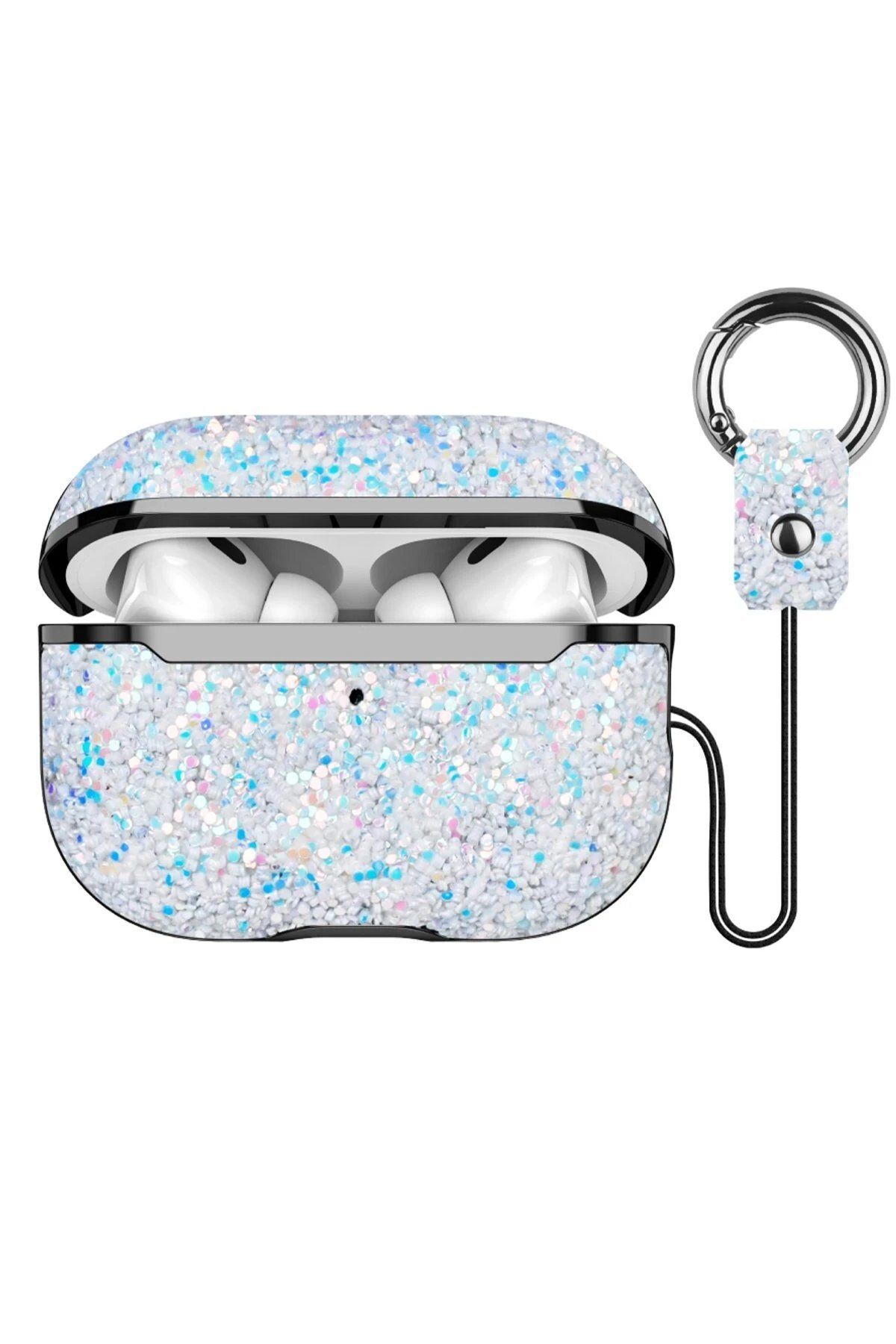 CepteToptan Onegif Airpods Pro 2 (2.nesil) Bright Simli Airpods Kapak - Gümüş