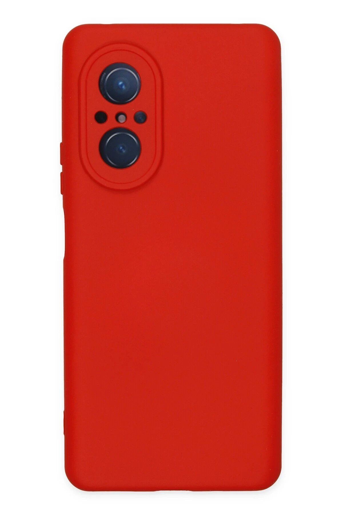 CepteToptan Newface Huawei Nova 9 SE Kılıf Nano içi Kadife Silikon - Kırmızı