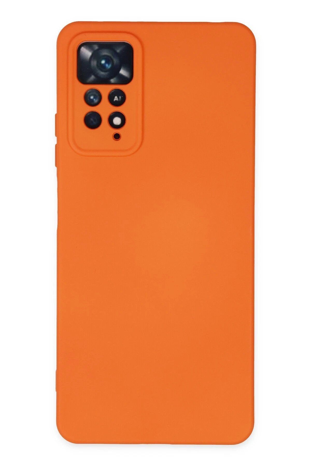 CepteToptan Newface Xiaomi Redmi Note 11 Pro Kılıf Nano içi Kadife Silikon - Turuncu