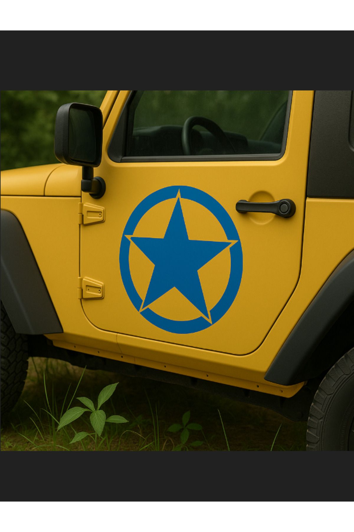 arduçlazer Araç Kapı Stickerı - Parlement Mavi Askeri Yıldız Tasarımı - Jeep & SUV Uyumlu 35x35 2 adet