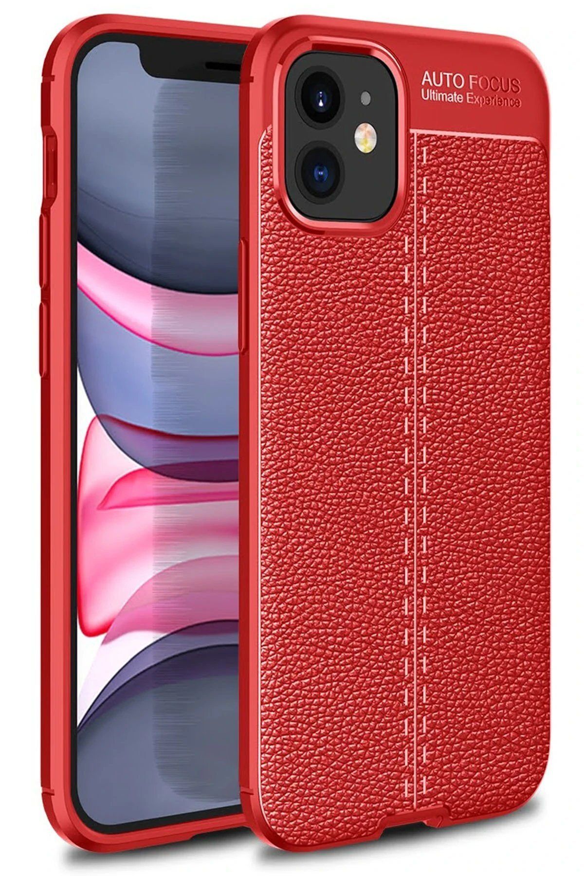 CepteToptan Newface iPhone 12 Mini Kılıf Auto Focus Kapak - Kırmızı
