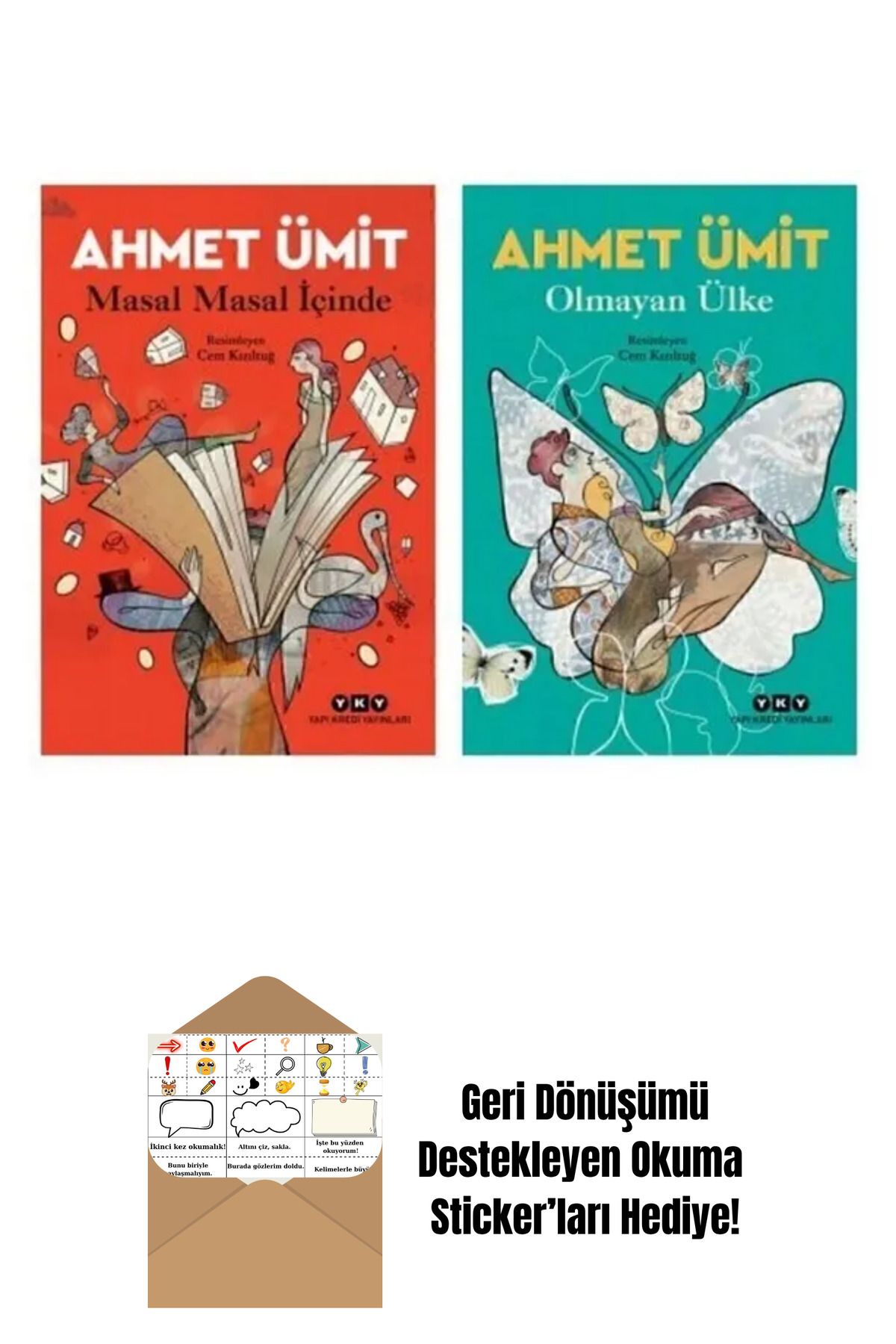 Yapı Kredi Yayınları Ahmet Ümit 2 Kitap Seti Masal Masal Içinde - Olmayan Ülke + Okuma Sticker'ları