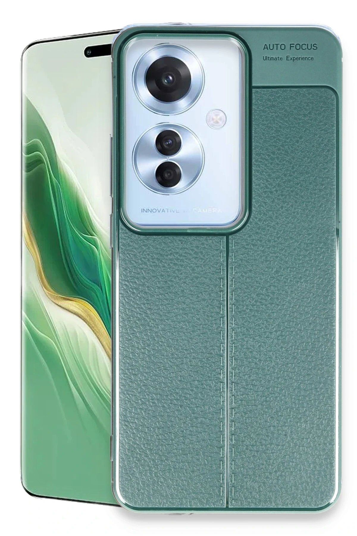 CepteToptan Newface Oppo Reno 11F Kılıf Auto Focus Kapak - Koyu Yeşil