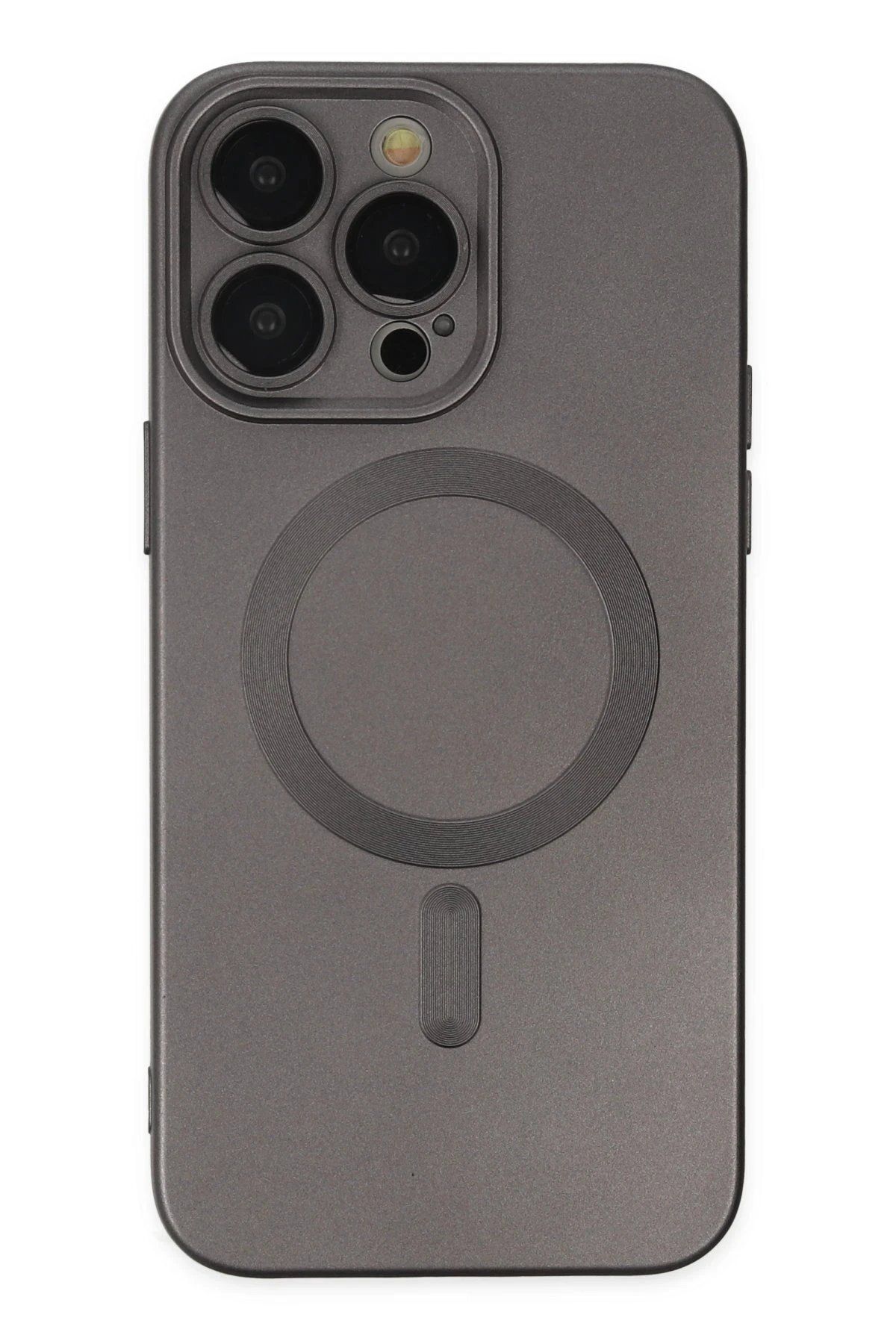 CepteToptan Newface iPhone 14 Pro Kılıf Moshi Lens Magneticsafe Silikon - Füme