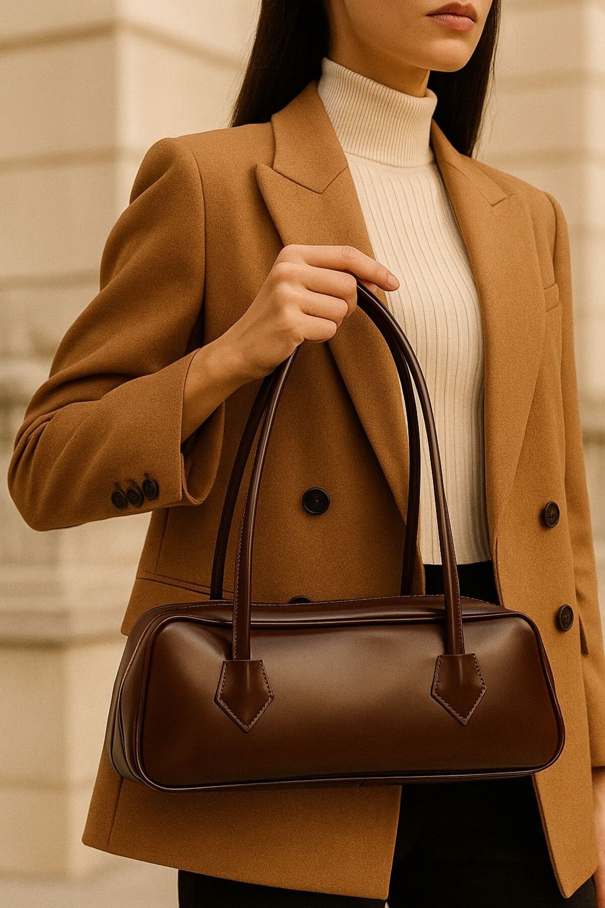 ZİVORA Boheme Siyah Vintage Baget Çanta