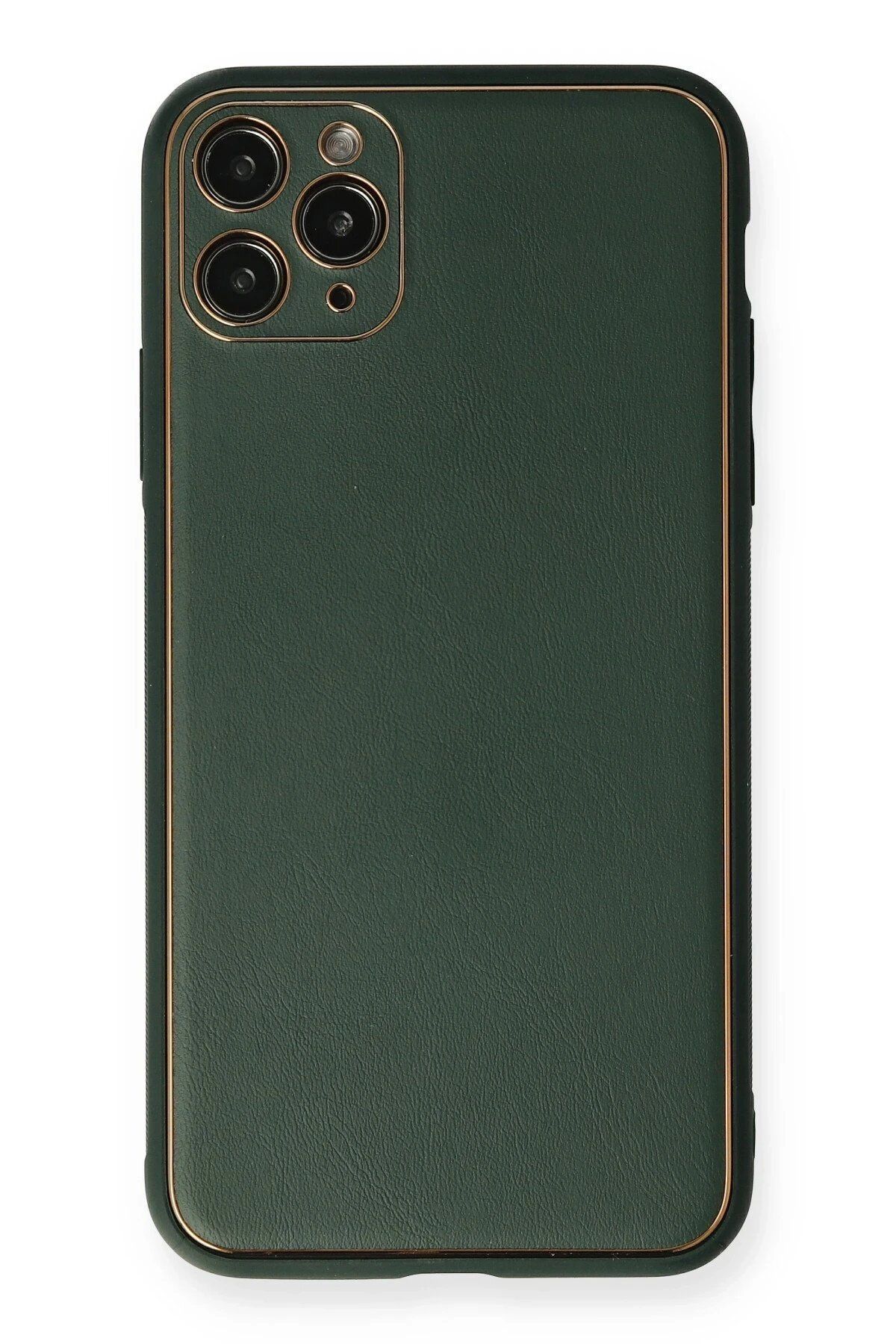 CepteToptan Newface iPhone 11 Pro Kılıf Coco Deri Silikon Kapak - Yeşil