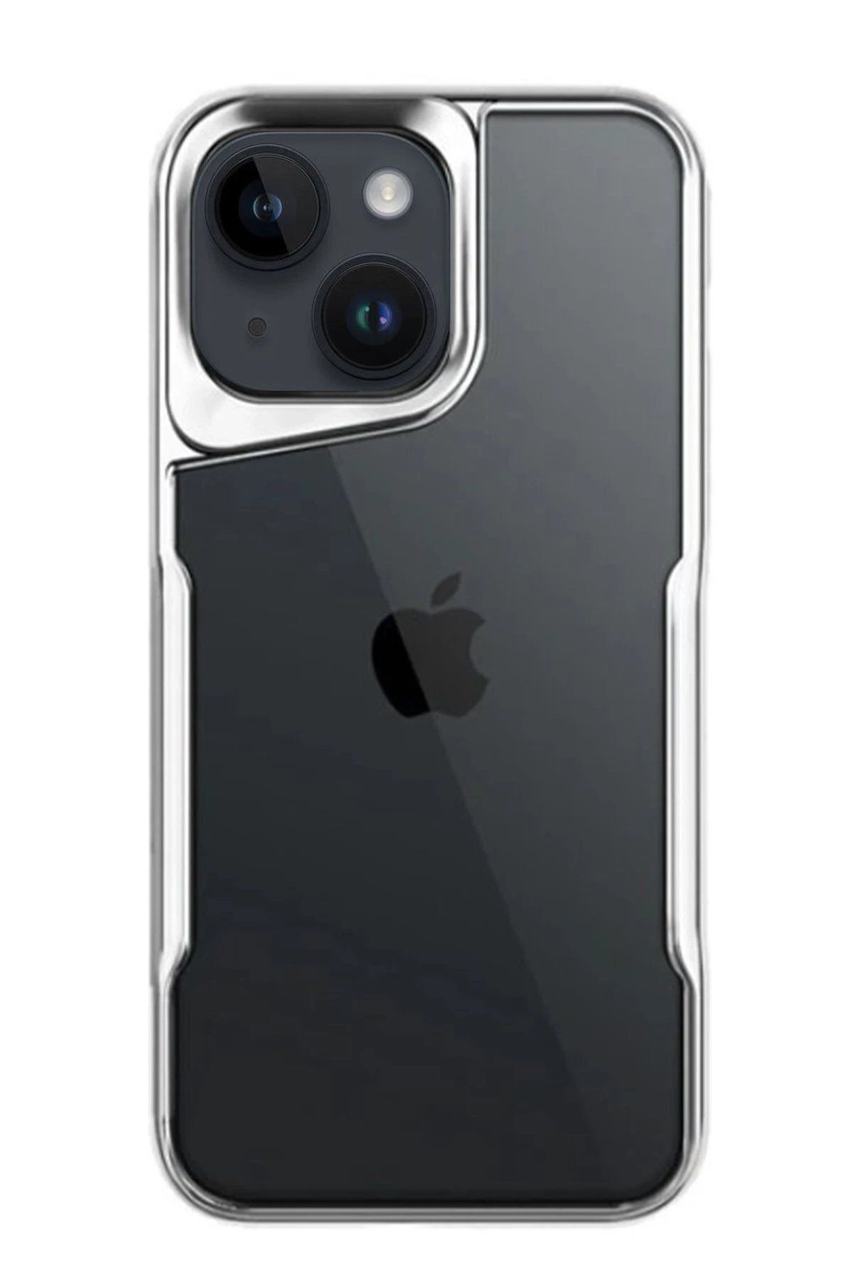 CepteToptan Newface iPhone 15 Kılıf Boyi Silikon Kapak - Gümüş