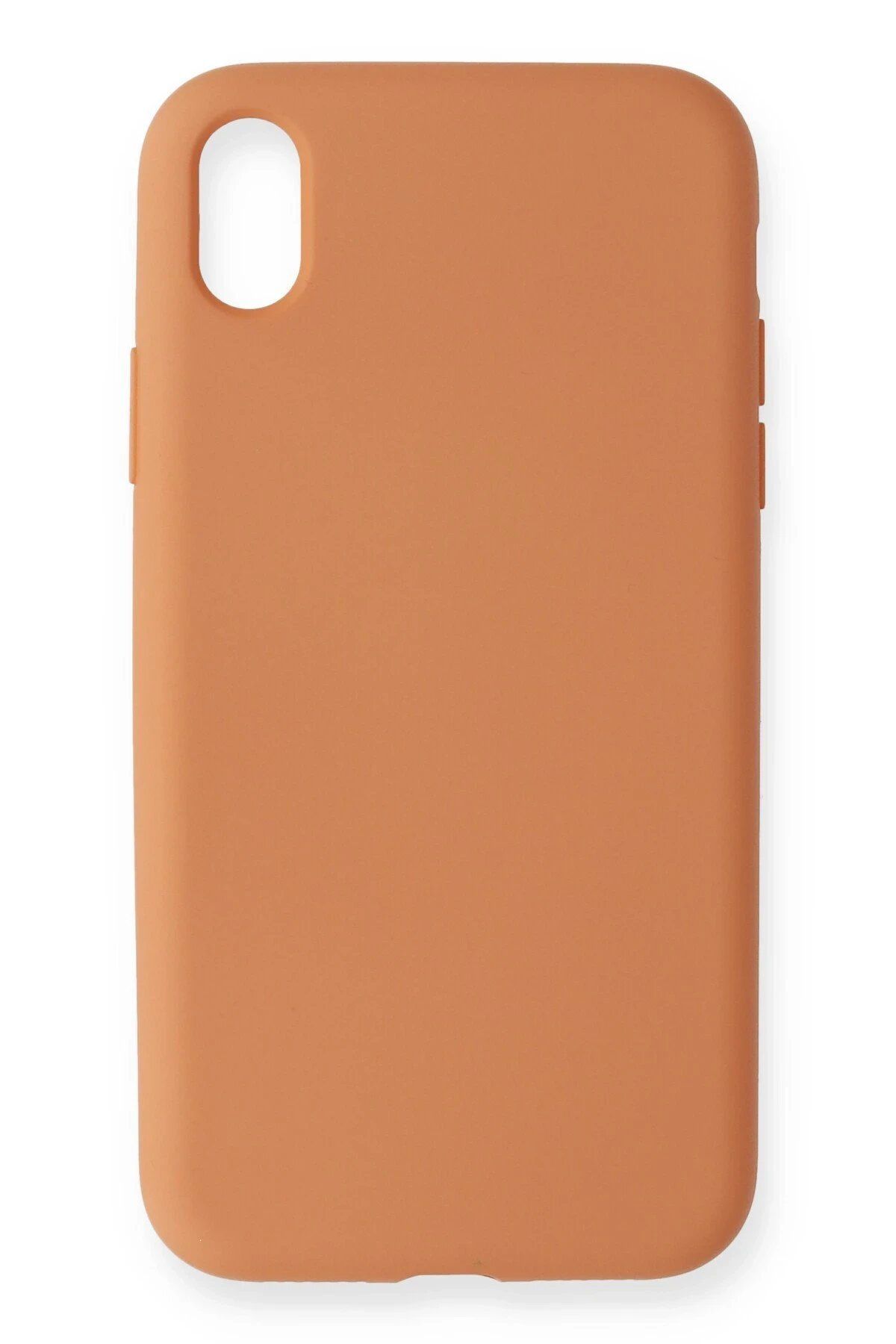 CepteToptan Newface iPhone XR Kılıf Nano içi Kadife Silikon - Turuncu