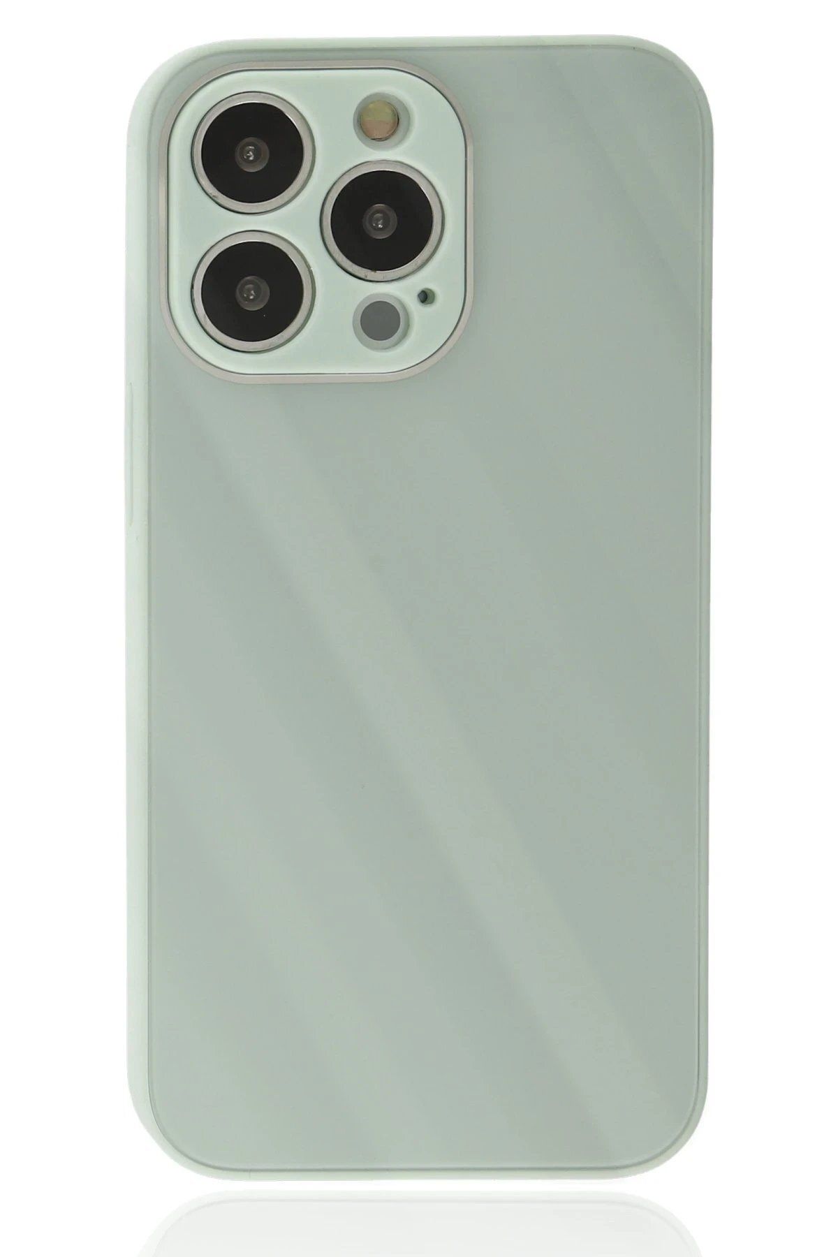 CepteToptan Newface iPhone 13 Pro Kılıf Glass Kapak - Turkuaz