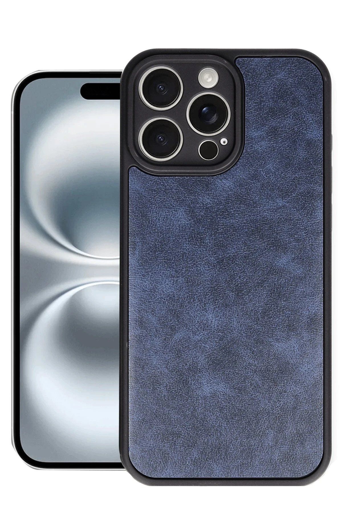CepteToptan Newface iPhone 16 Pro Max Kılıf Aras Deri Kapak - Lacivert