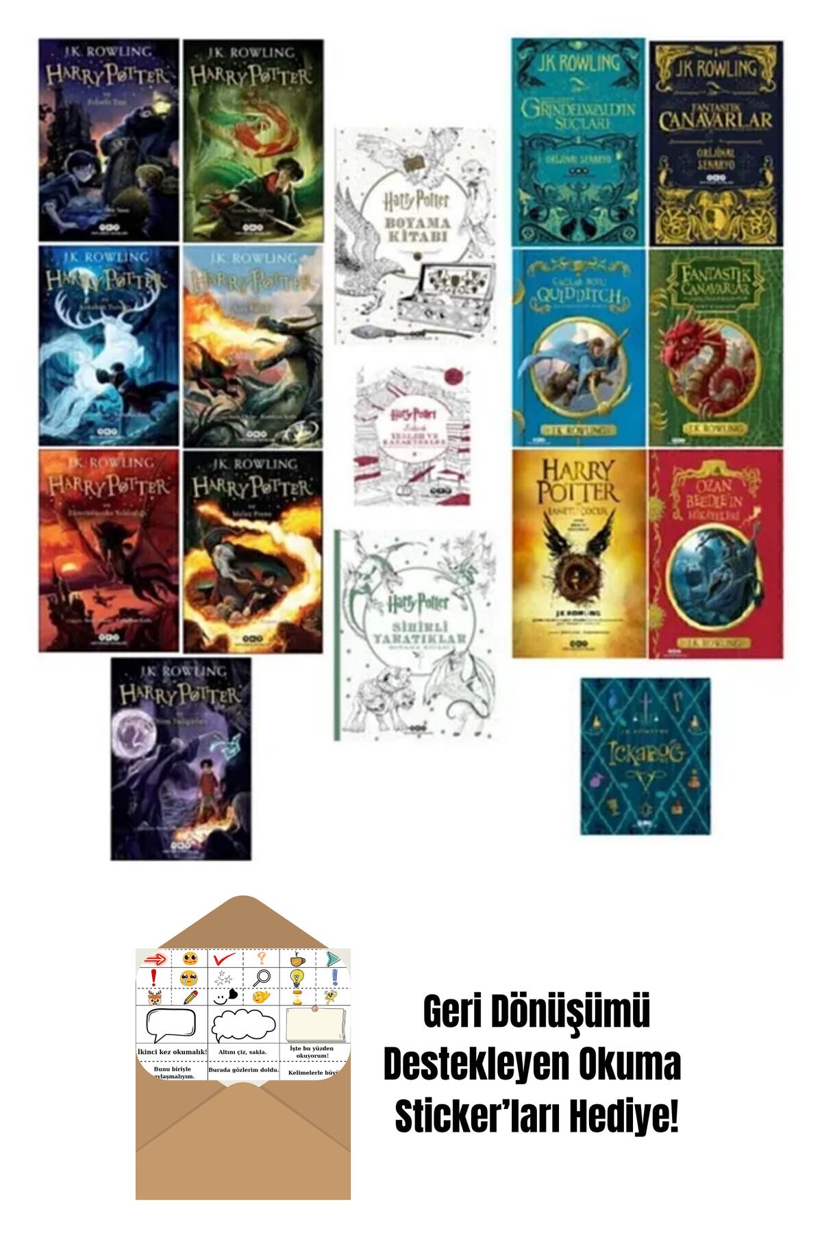 Yapı Kredi Yayınları Harry Potter 17'li Set + Okuma Sticker'ları
