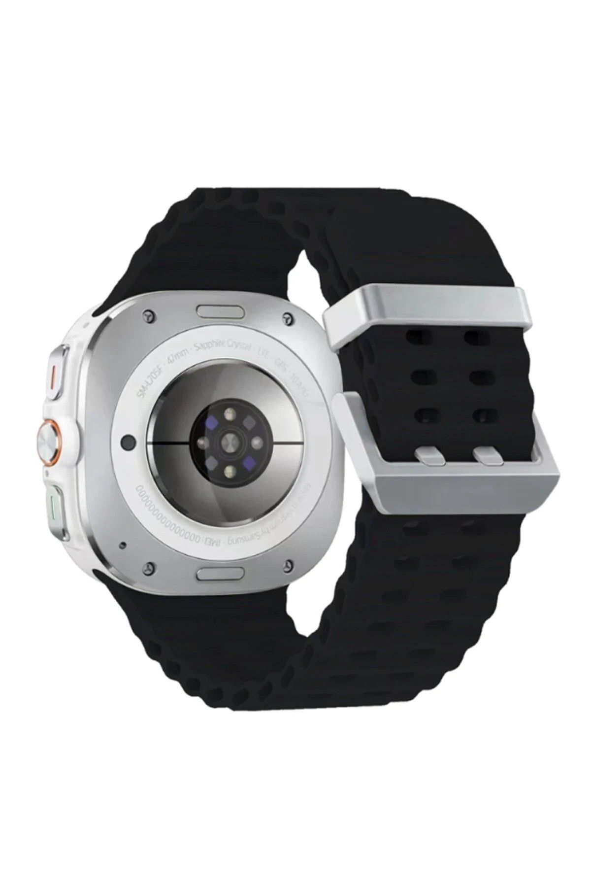 CepteToptan Watch 7 Ultra KR417  uyumlu Rug Silikon Kordon - Siyah