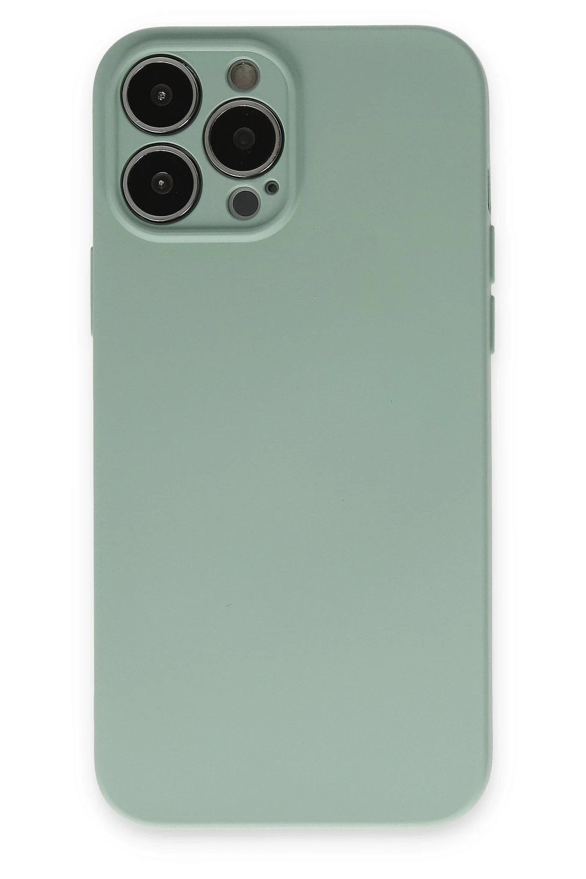 CepteToptan Newface iPhone 13 Pro Kılıf Nano içi Kadife Silikon - Su Yeşili