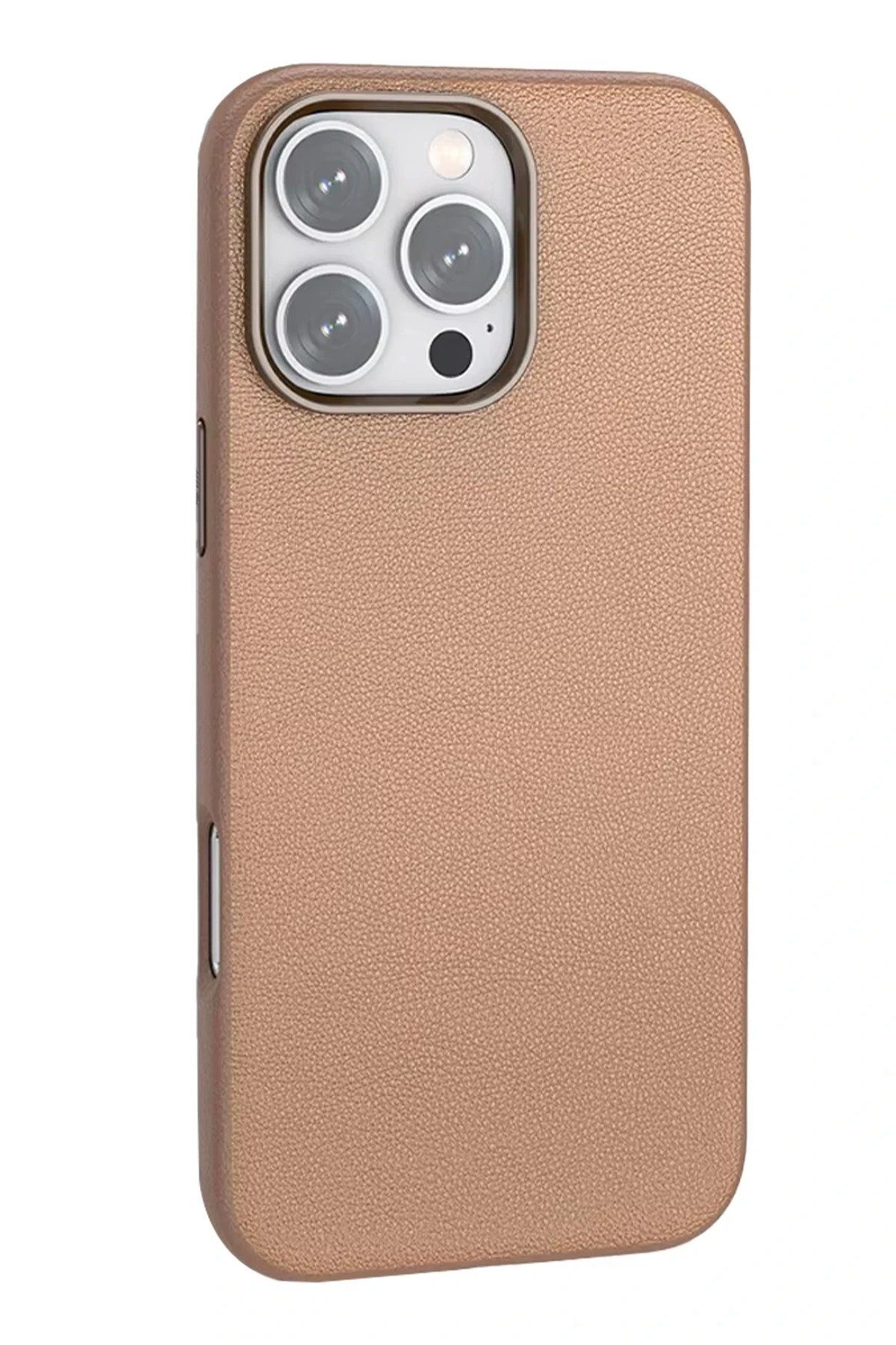 CepteToptan Joko iPhone 16 Pro Wonder Deri Magsafe Kapak - Bronz