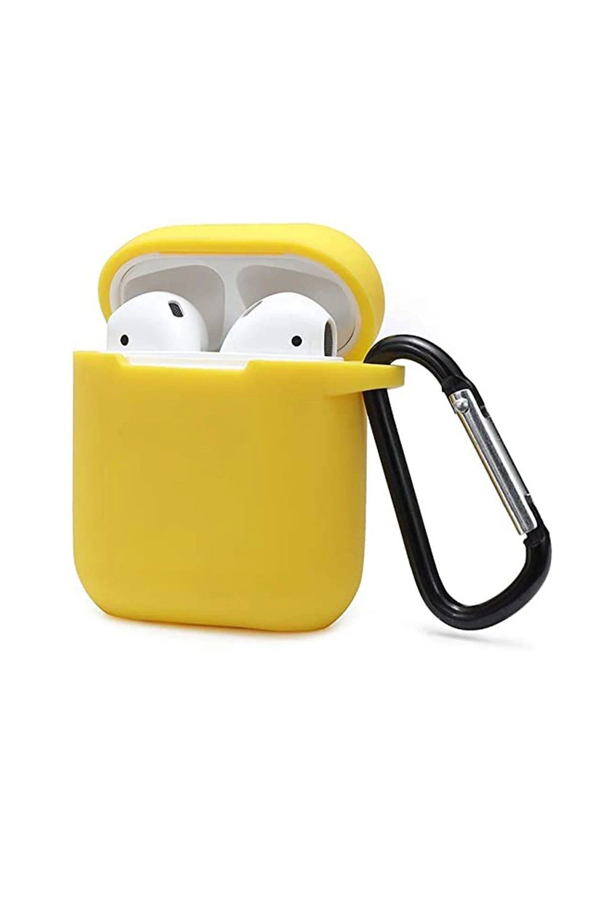 CepteToptan Newface Airpods 2 (2.nesil) Sert Silikon Kılıf - Sarı