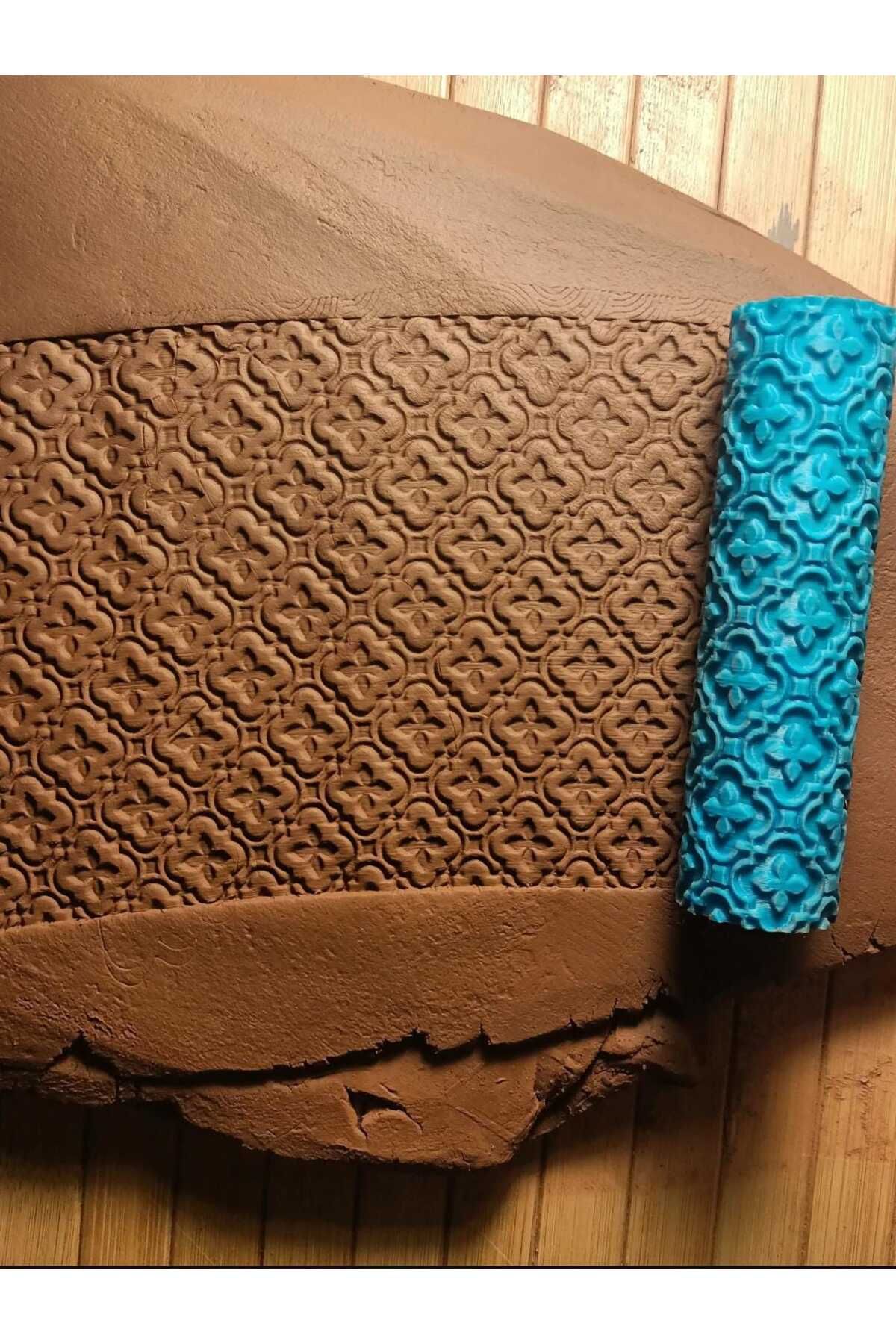 Enbceramic 10 CM SERAMİK & POLİMER KİL DOKU RULOSU DESEN OKLAVASI