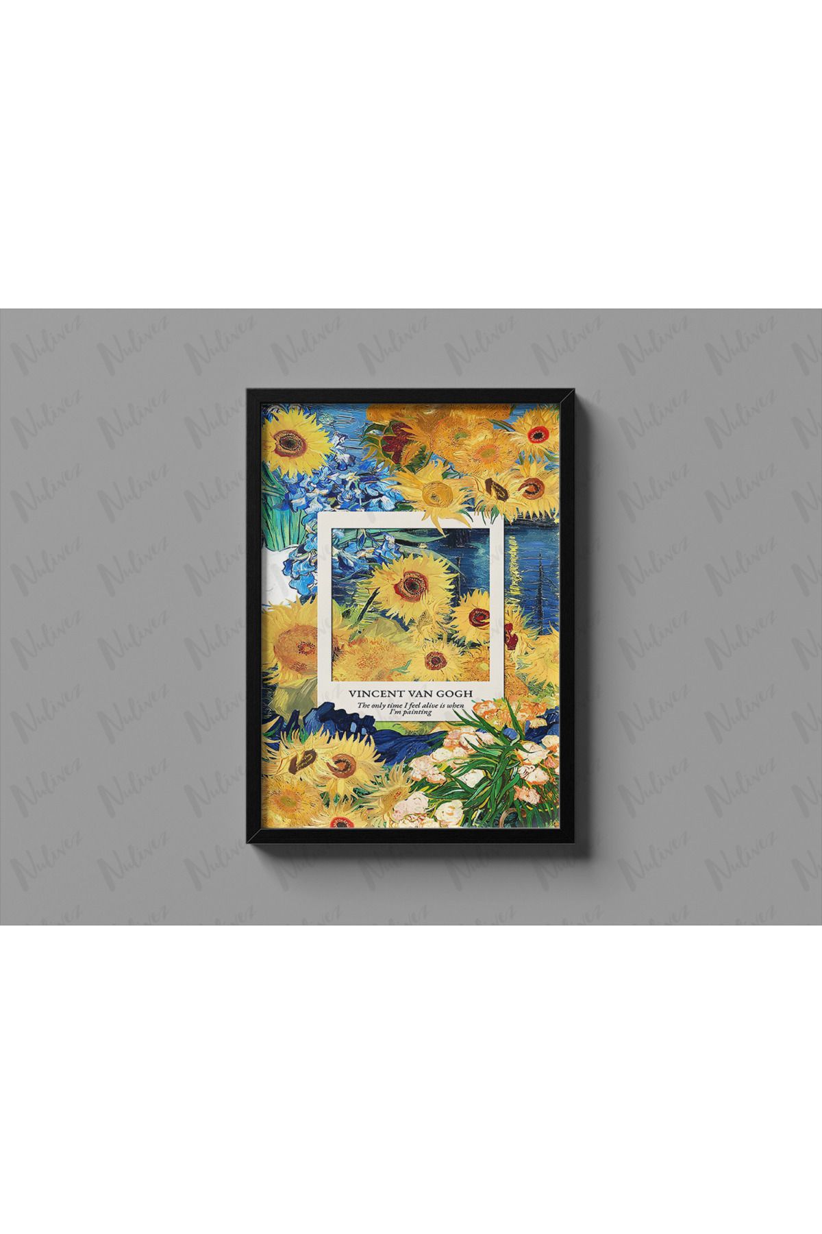 Nulivez Çerçeveli, Van Gogh Eseri Baskılı Dekoratif Tablo, 300 Micron Antireflecte Korumalı Tablo