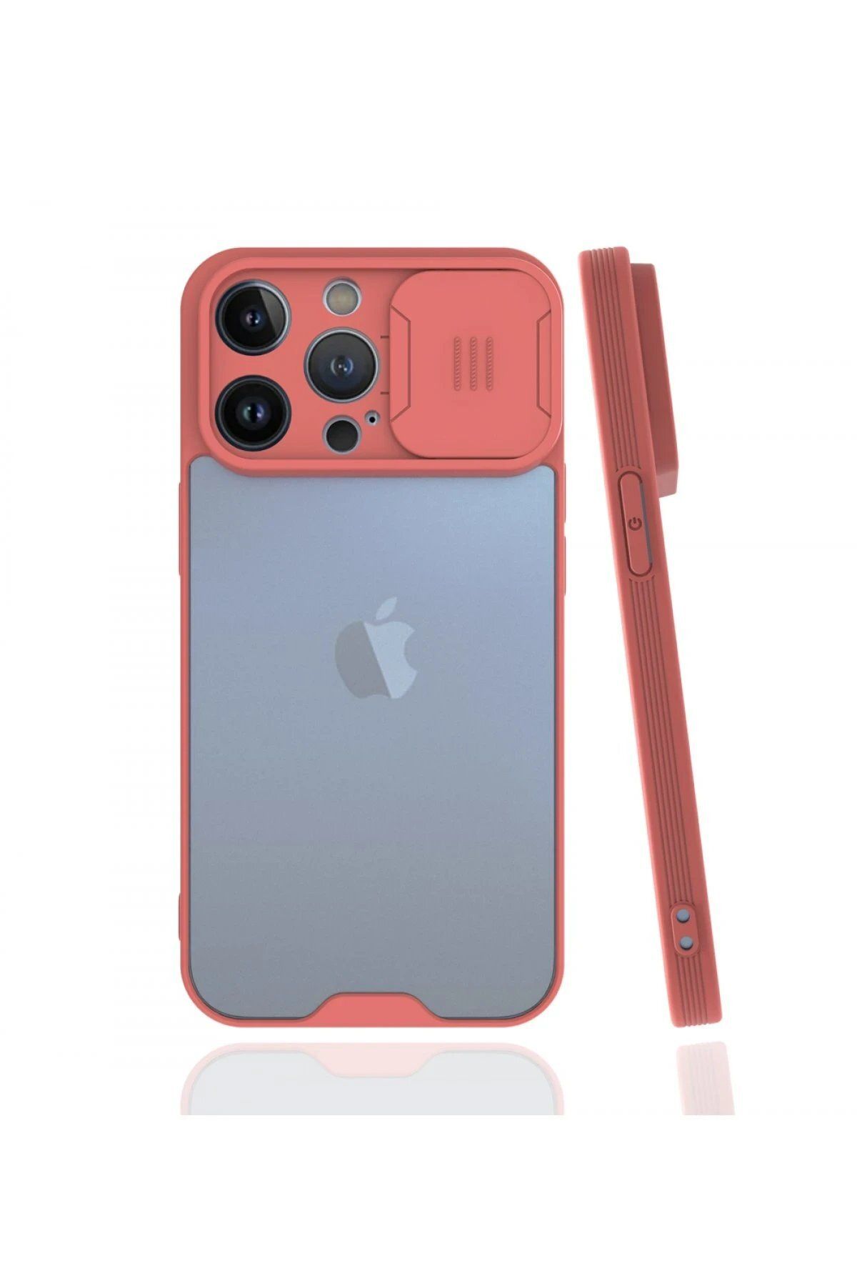 CepteToptan Newface iPhone 13 Pro Max Kılıf Platin Kamera Koruma Silikon - Pembe